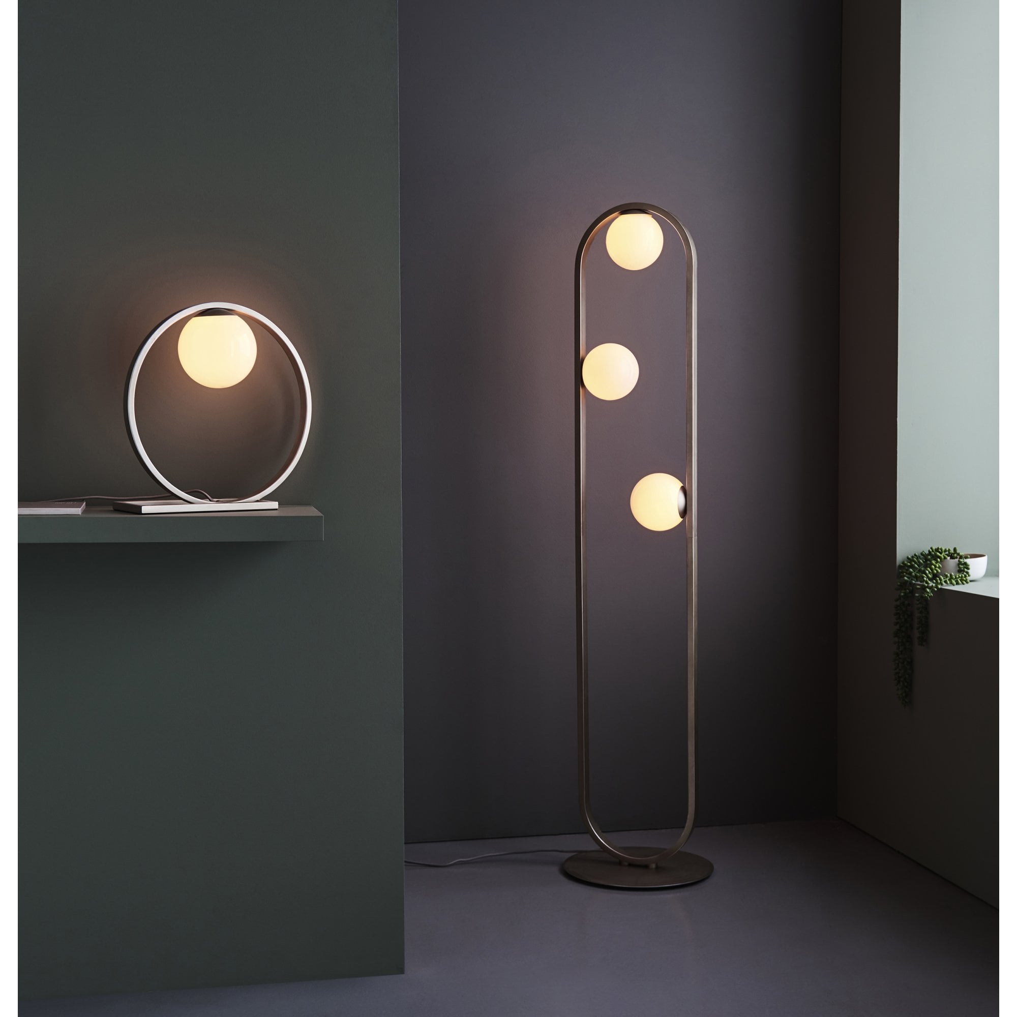 Endon Enzo Table Lamp - Brushed Silver