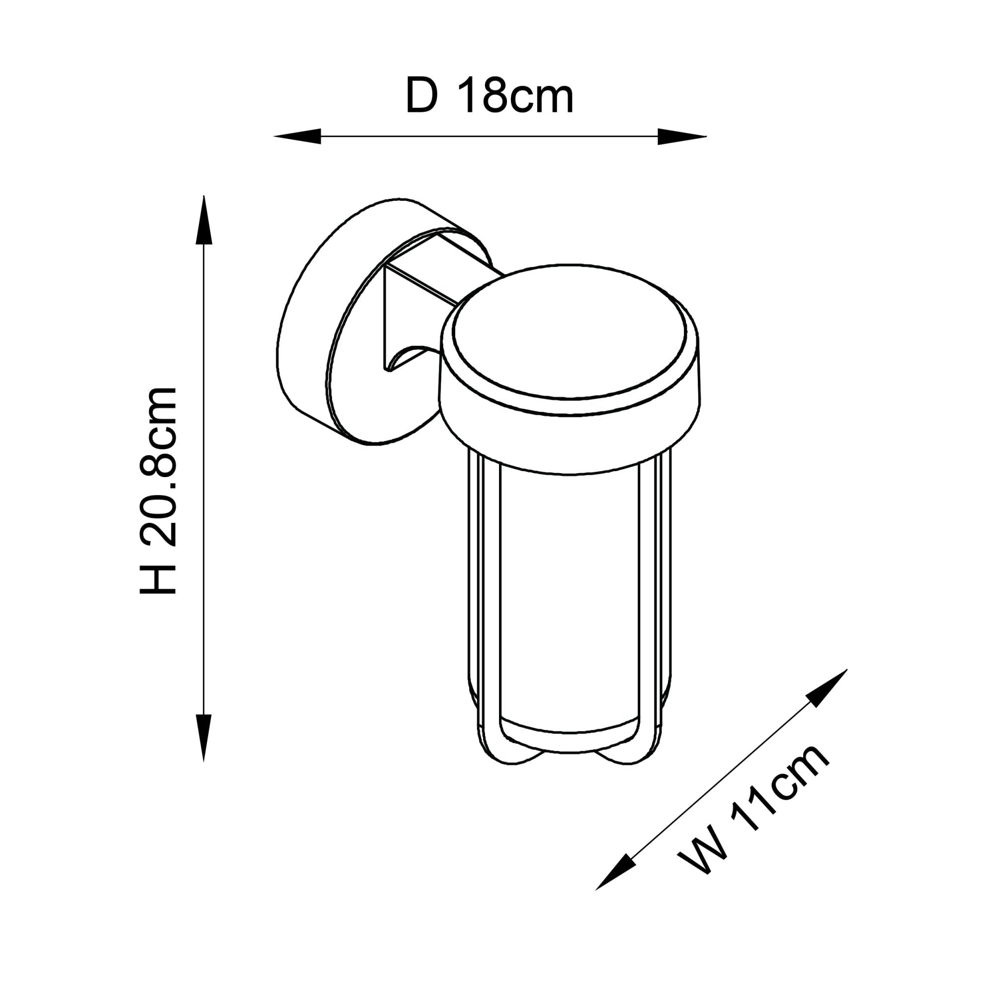 Utopia Pluto IP44 Wall Light - Brushed Bronze And Clear Glass - E27