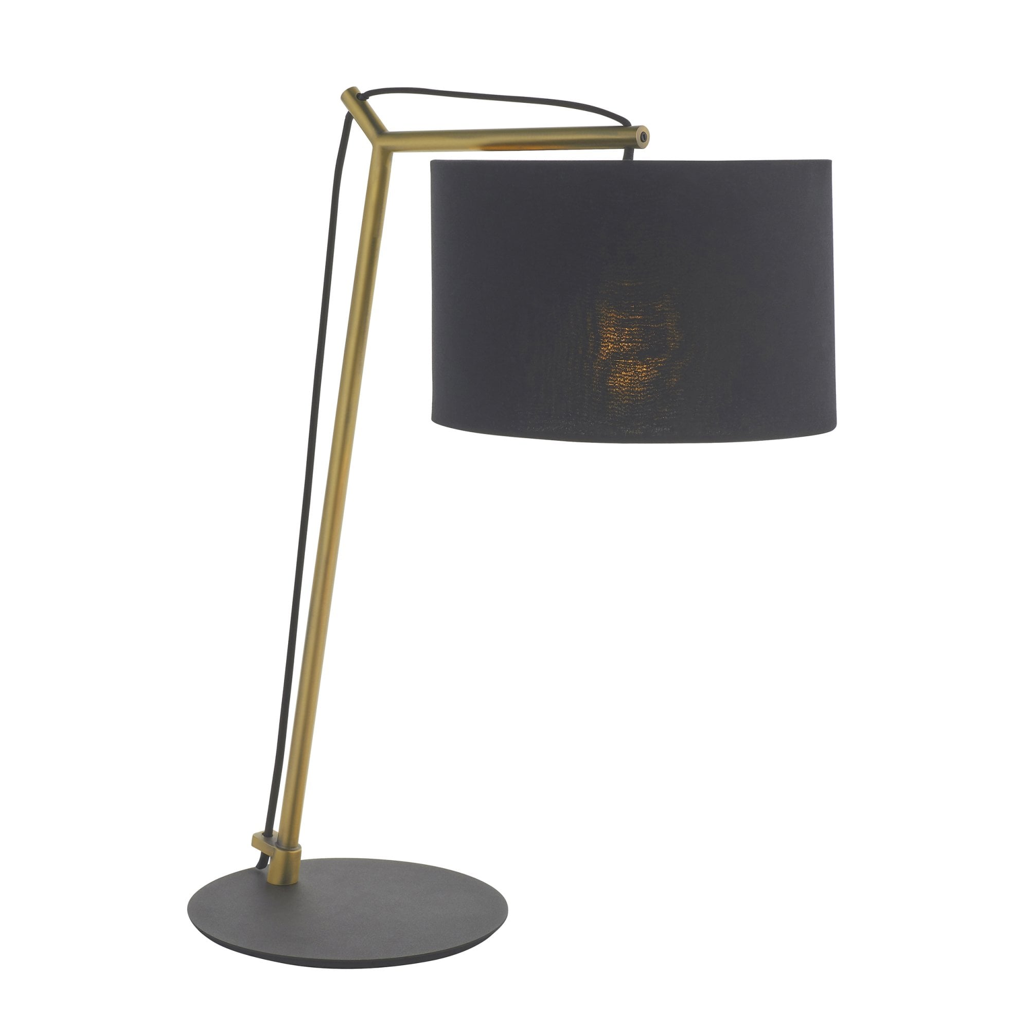 Endon Point Table Lamp - Matt Brass And Black Shade
