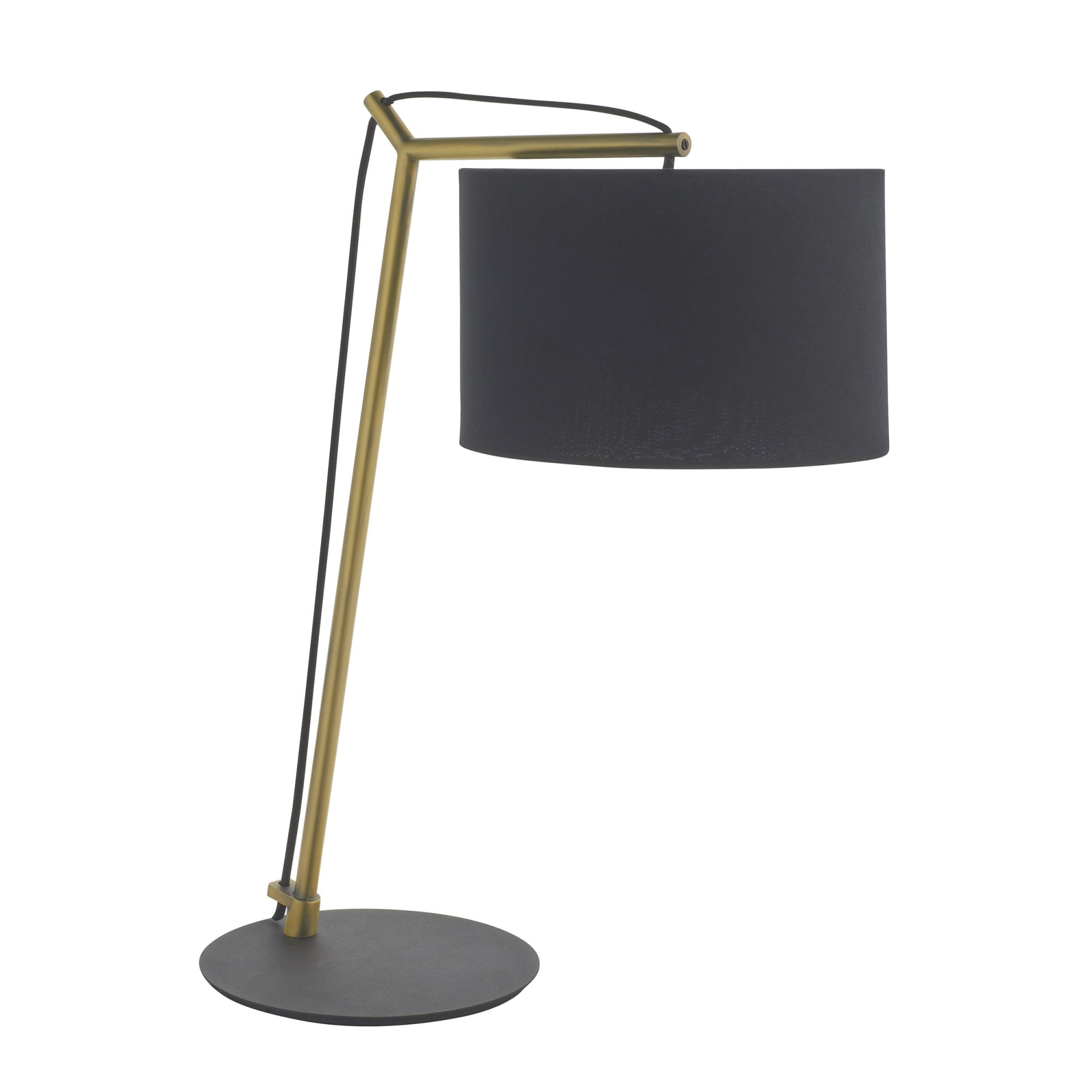 Endon Point Table Lamp - Matt Brass And Black Shade