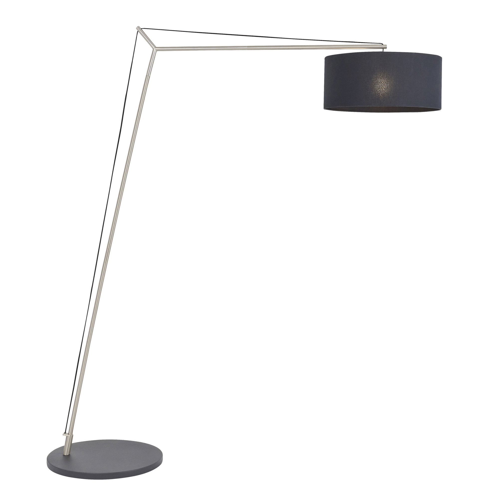 Endon Point Floor Lamp - Matt Nickel And Black Shade