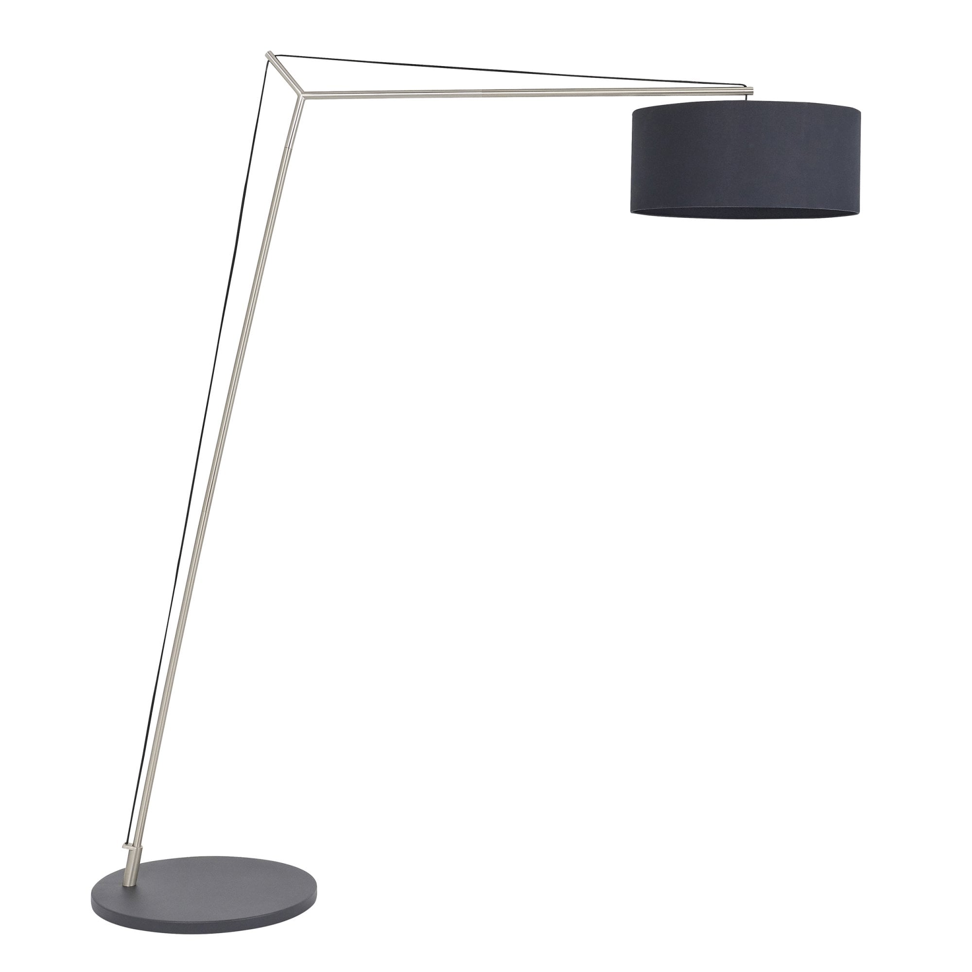 Endon Point Floor Lamp - Matt Nickel And Black Shade