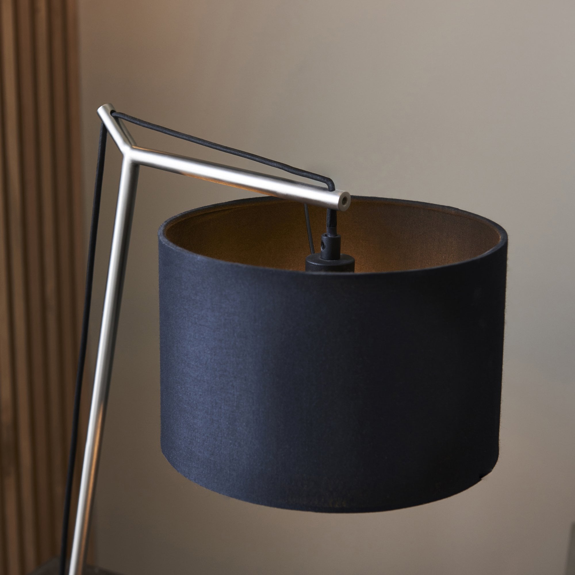 Endon Point Table Lamp - Matt Nickel And Black Shade