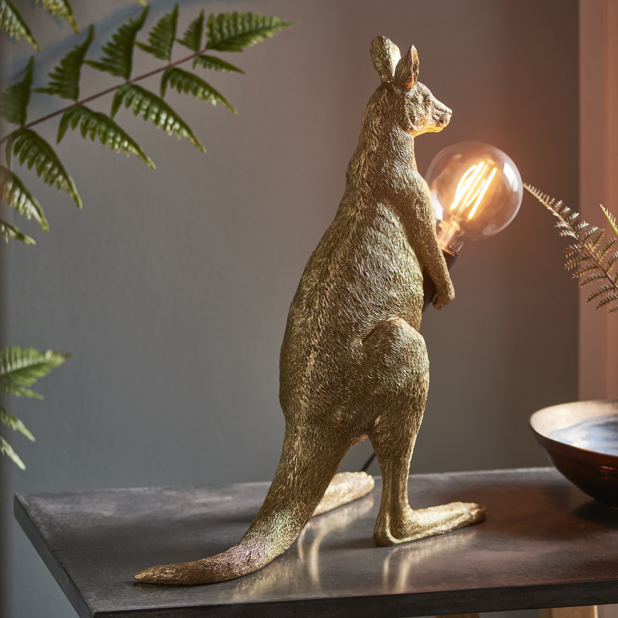 Endon Skippy The Kangaroo Table Lamp - Vintage Gold