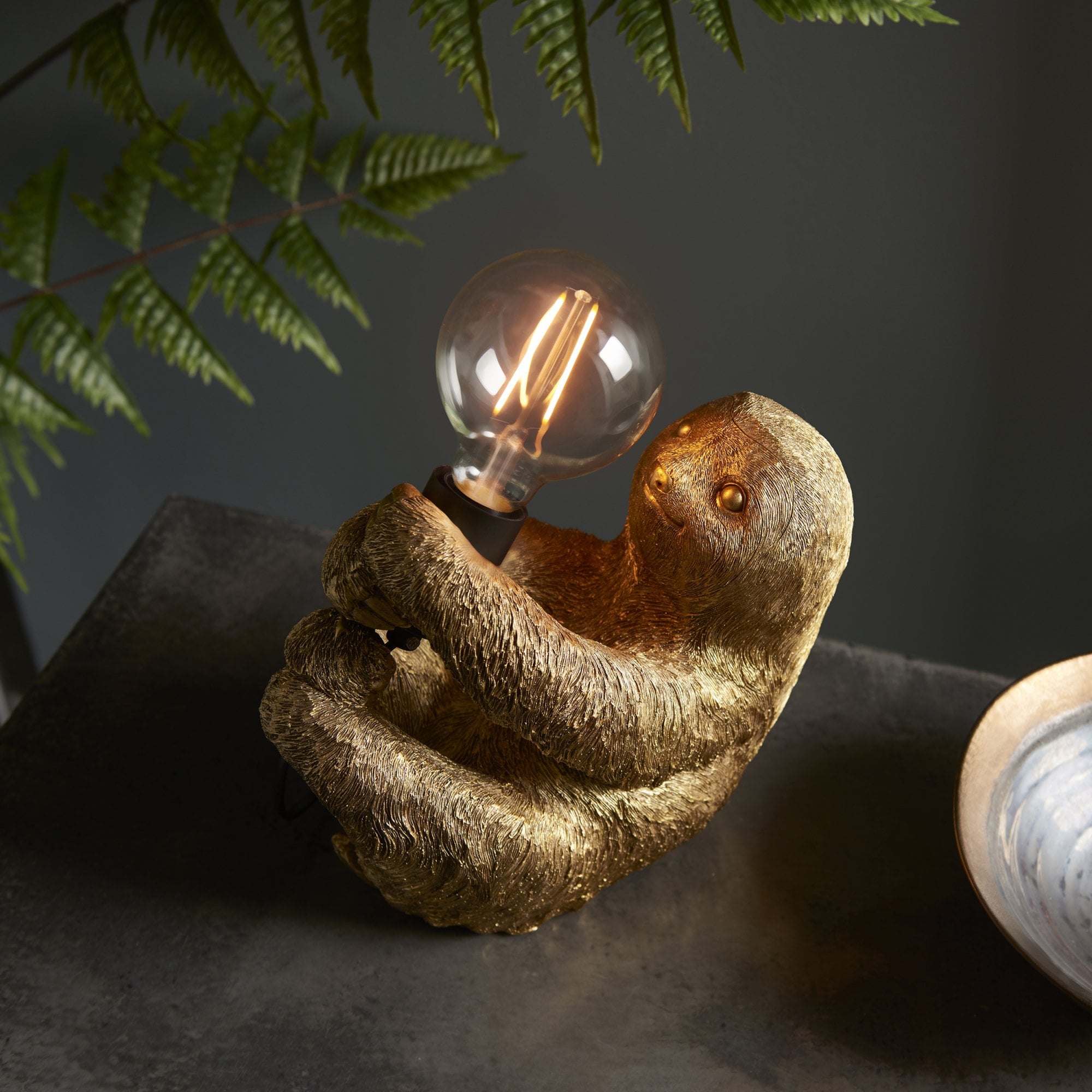 Endon Sleepy Sloth Table Lamp - Vintage Gold