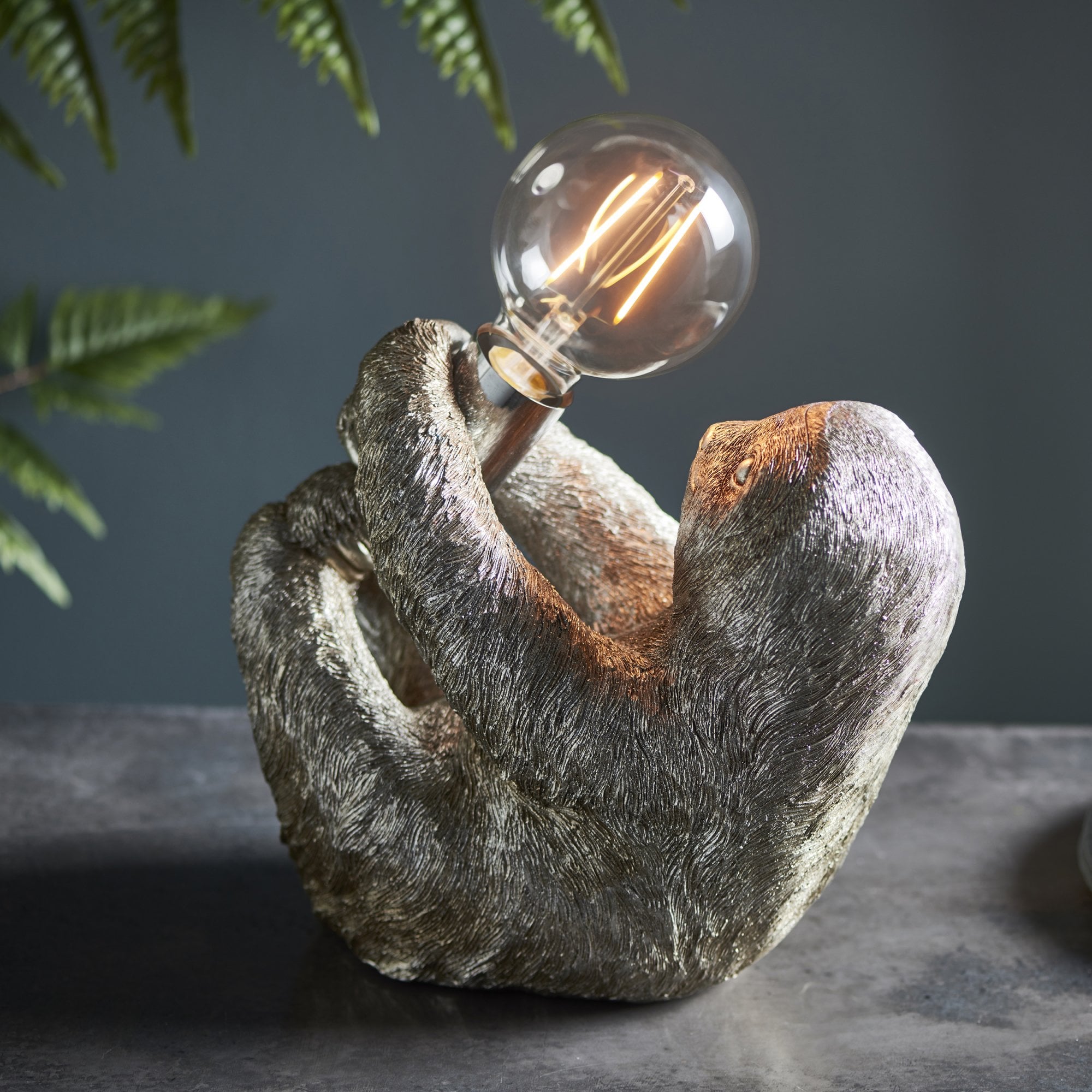 Endon Sleepy Sloth Table Lamp - Vintage Silver