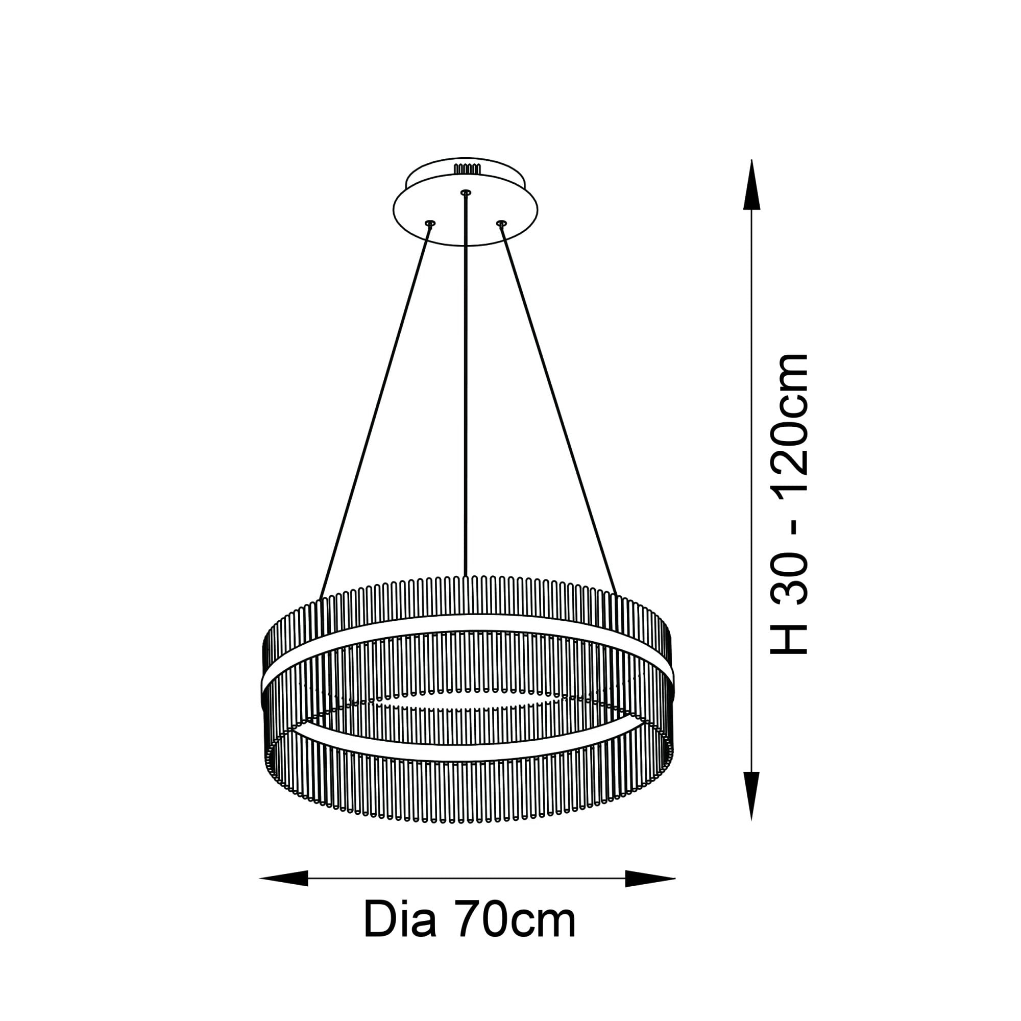 Utopia Twist Large Pendant Chandelier - Gold And Clear Glass - 70cm Diameter
