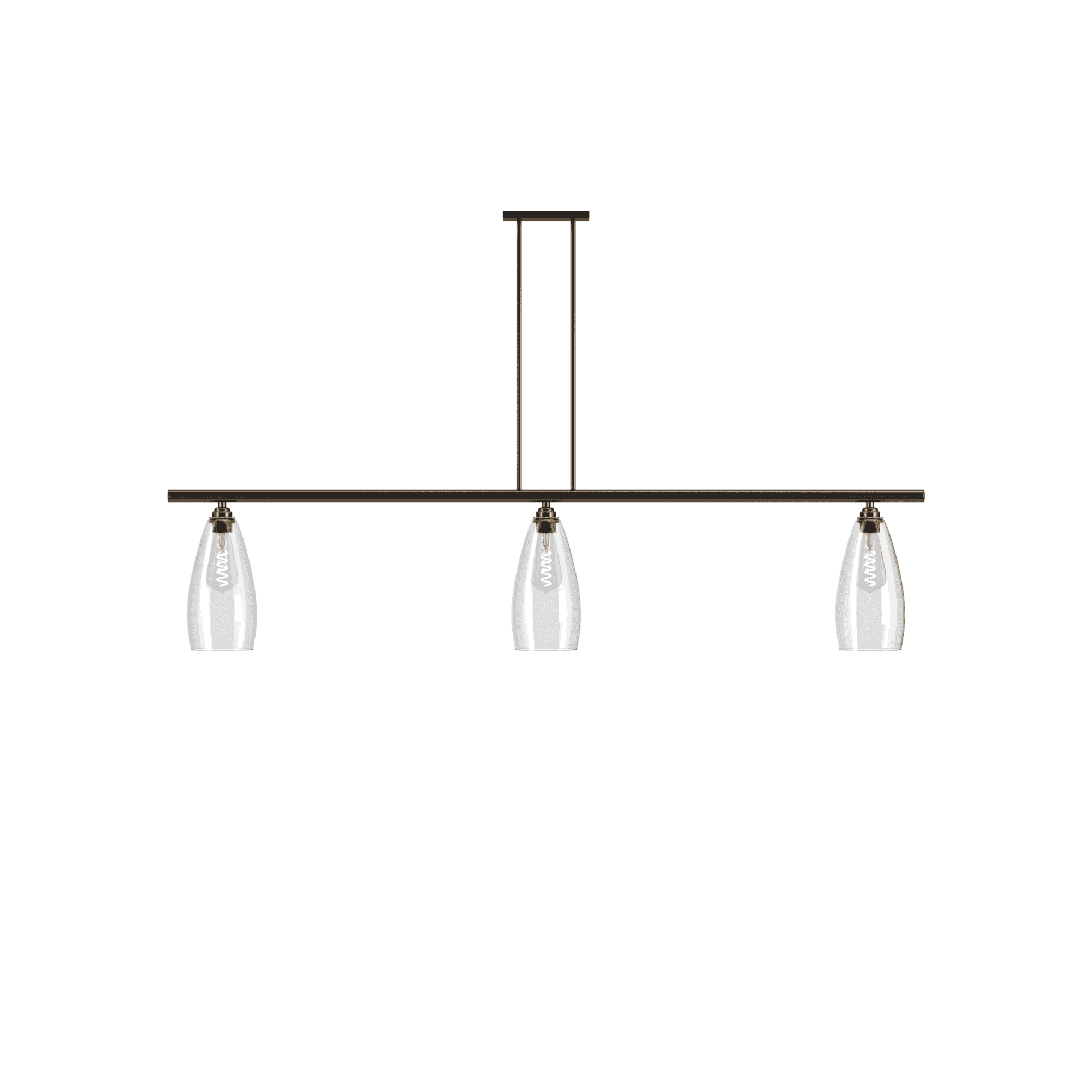 Fritz Fryer Upton 3 Light Pendant Bar - Clear Glass (Various Colour Options)