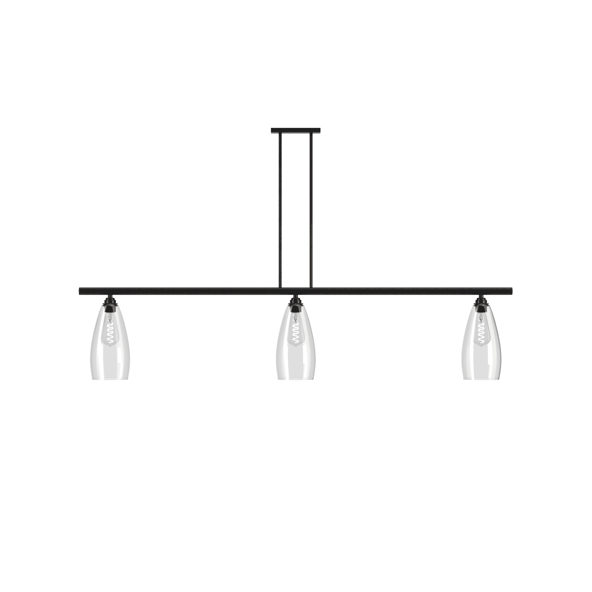 Fritz Fryer Upton 3 Light Pendant Bar - Clear Glass (Various Colour Options)