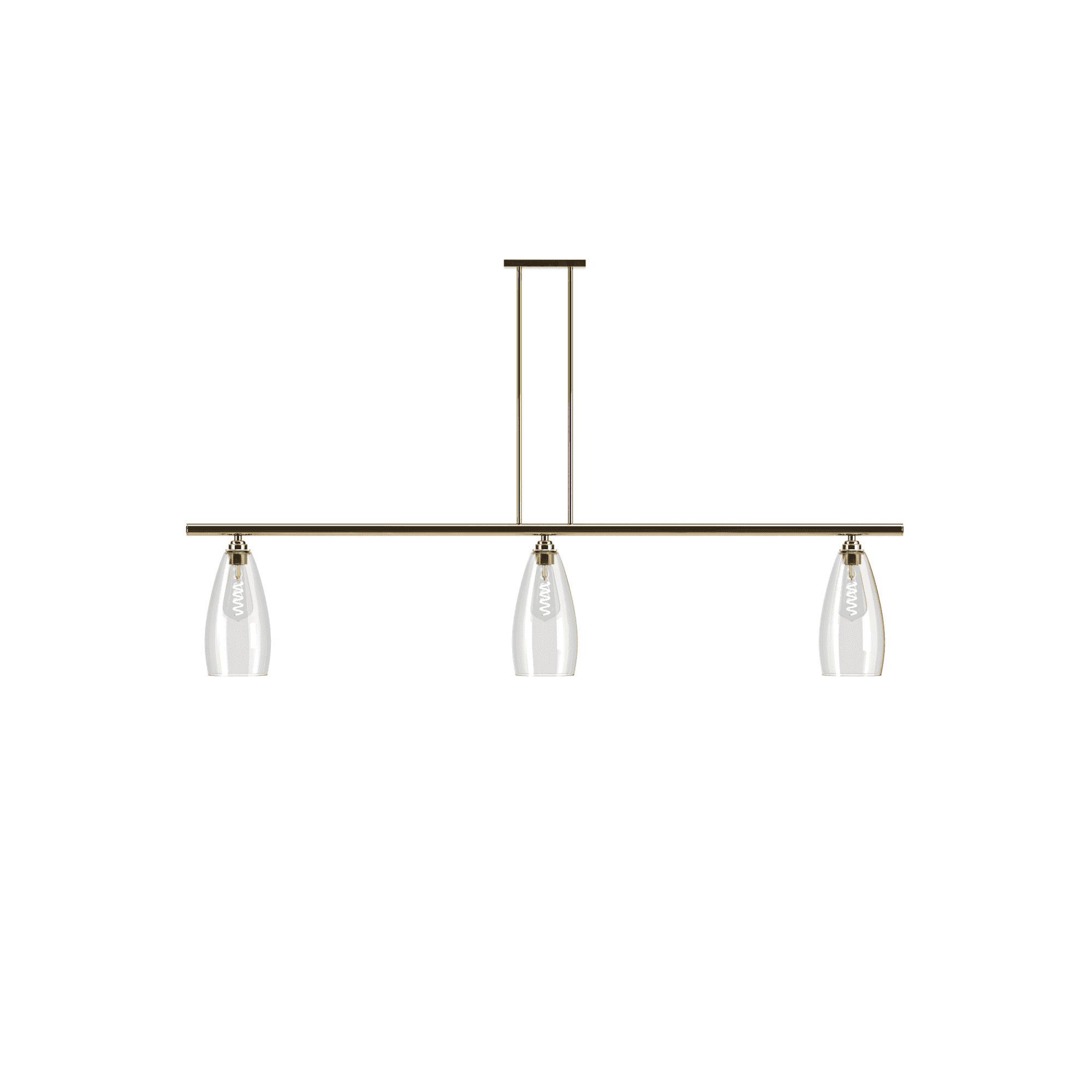 Fritz Fryer Upton 3 Light Pendant Bar - Clear Glass (Various Colour Options)