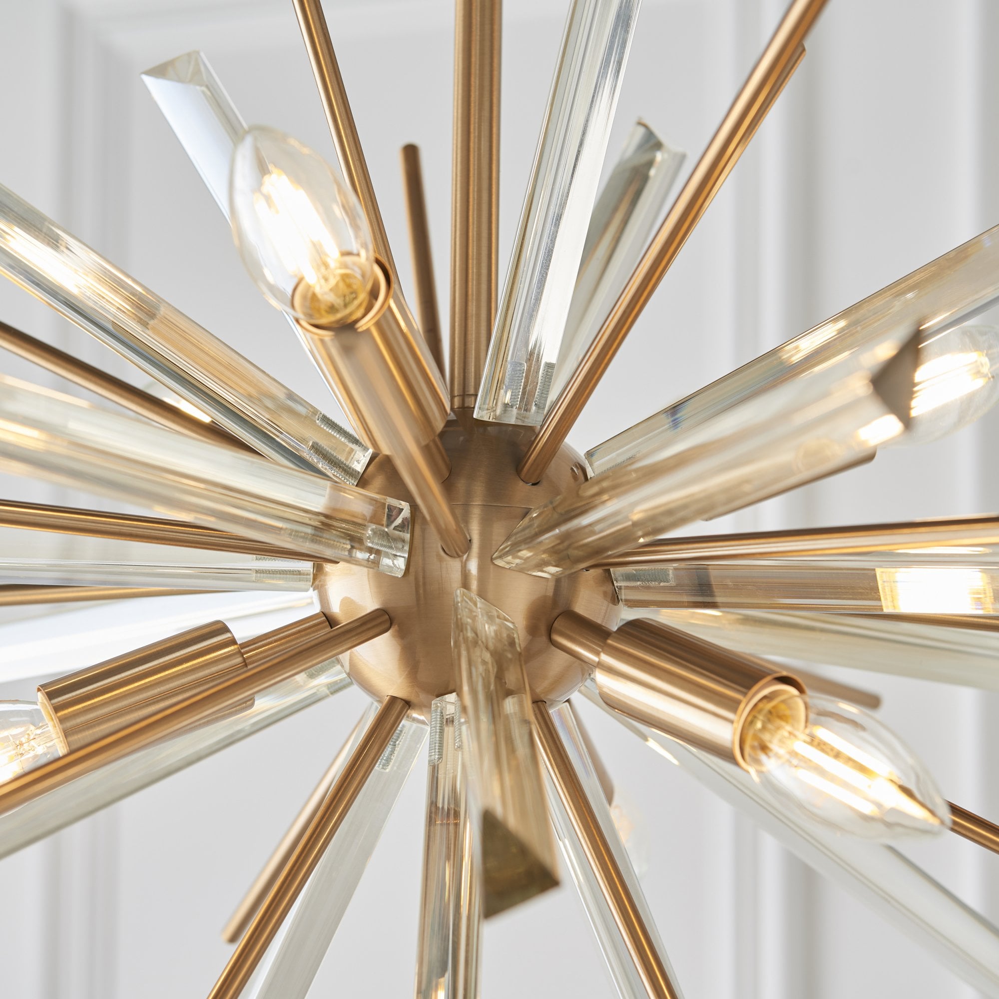 Utopia Spike 6 Light Pendant - Antique Brass - 60cm Diameter