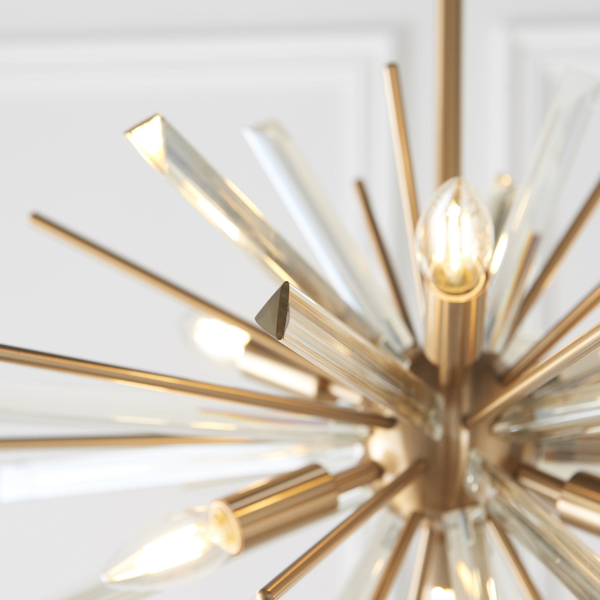 Utopia Spike 6 Light Pendant - Antique Brass - 60cm Diameter