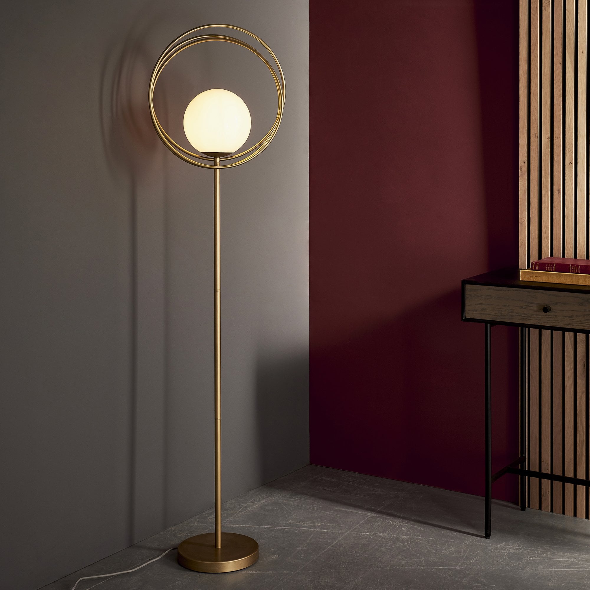 Endon Saturn Floor Lamp - Brushed Gold