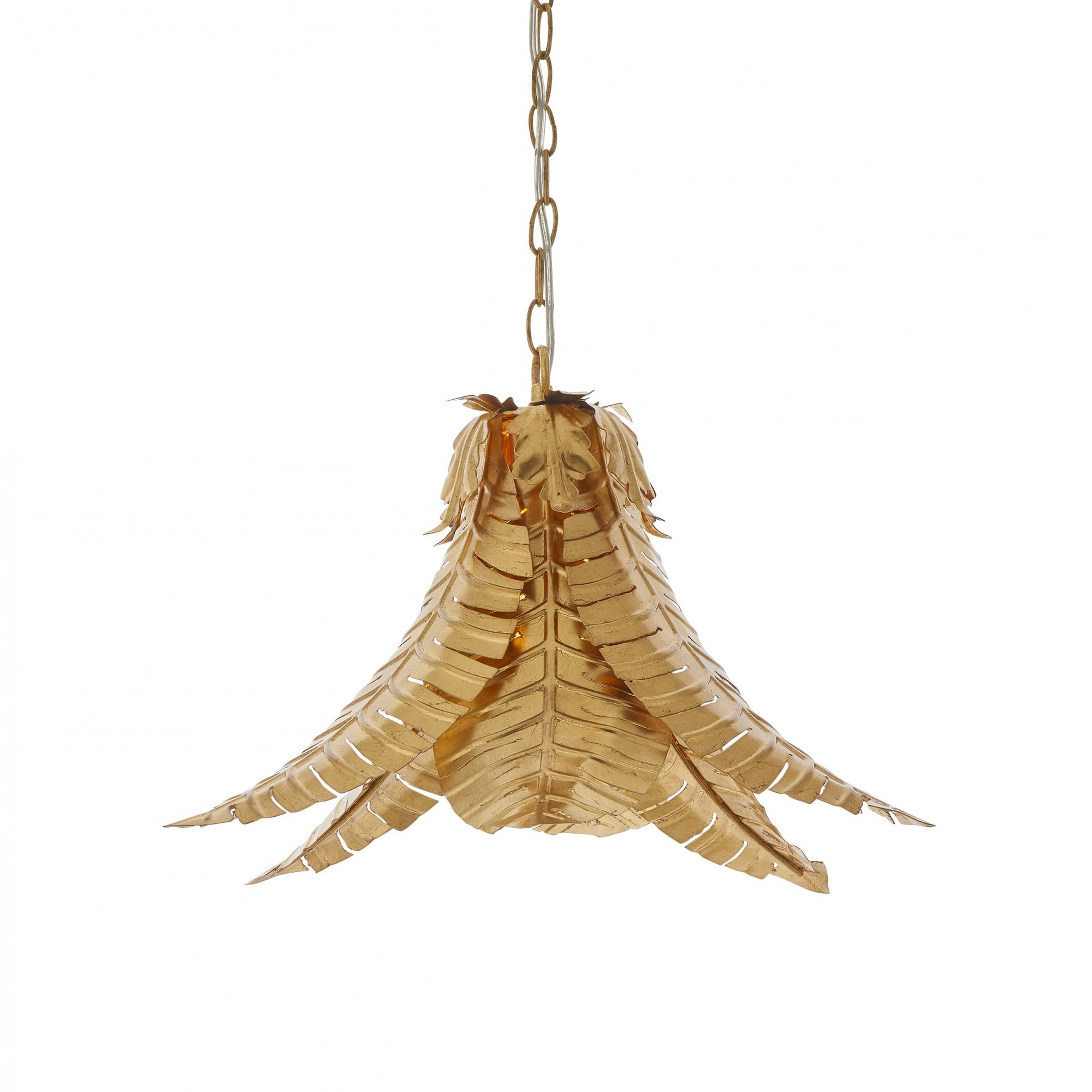 Endon Tropical Single Pendant - Gold - 48cm Diameter