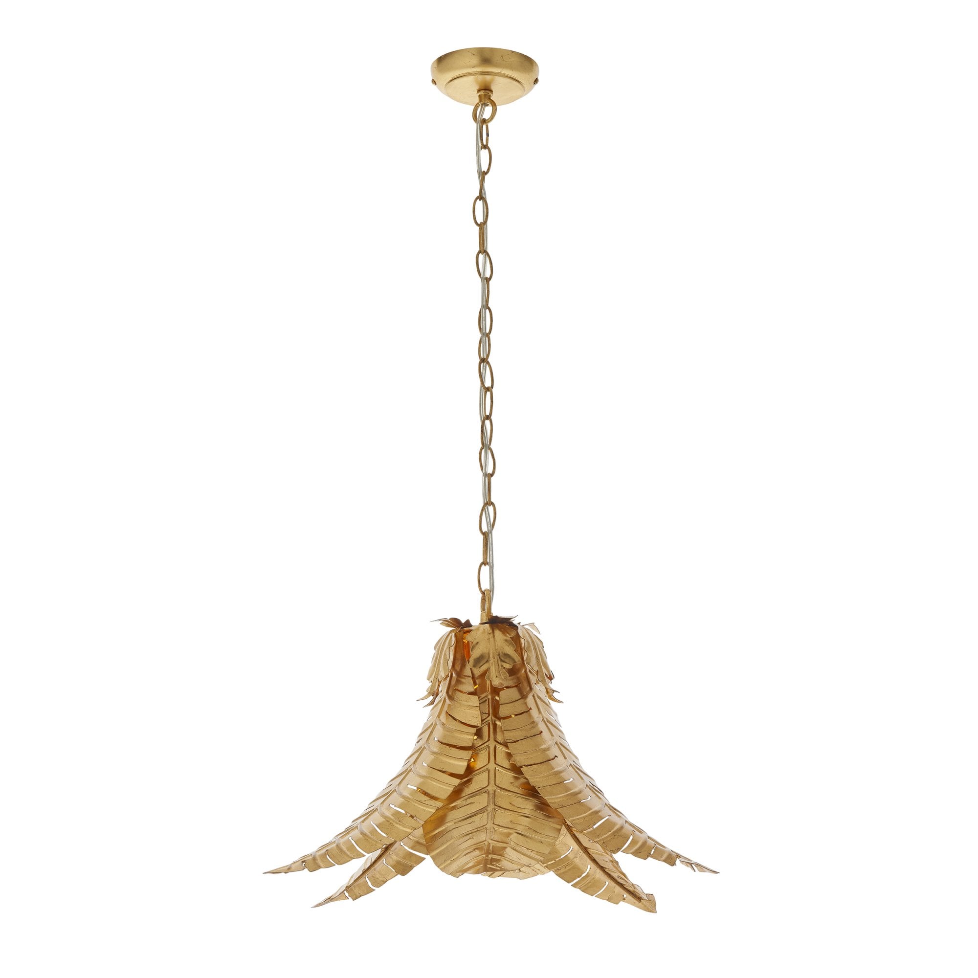 Endon Tropical Single Pendant - Gold - 48cm Diameter