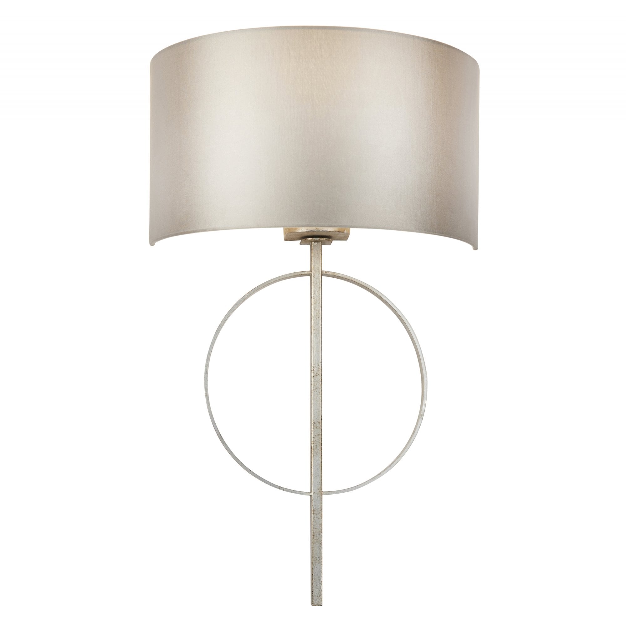 Utopia Interlink Wall Light - Antique Silver Leaf With Mink Shade