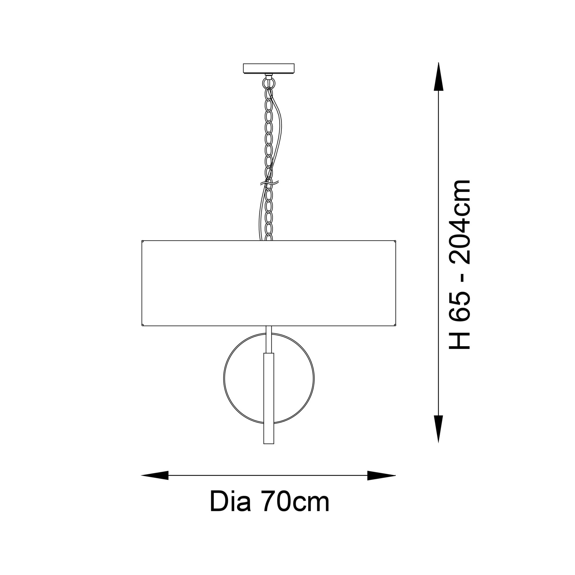 Utopia Interlink 5 Light Pendant - Antique Silver Leaf With Mink Shade - 70cm Diameter