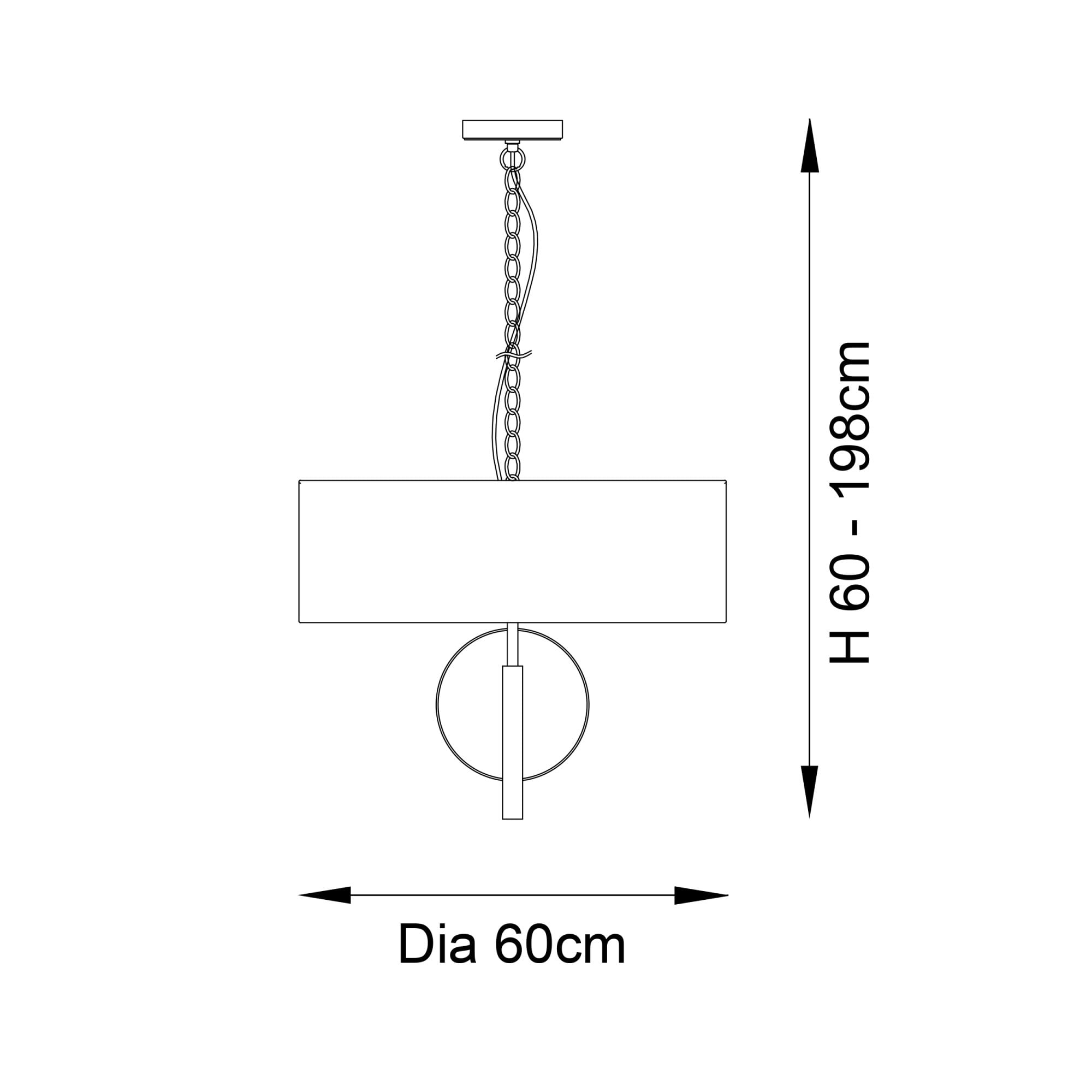 Utopia Interlink 3 Light Pendant - Antique Silver Leaf With Mink Shade - 60cm Diameter