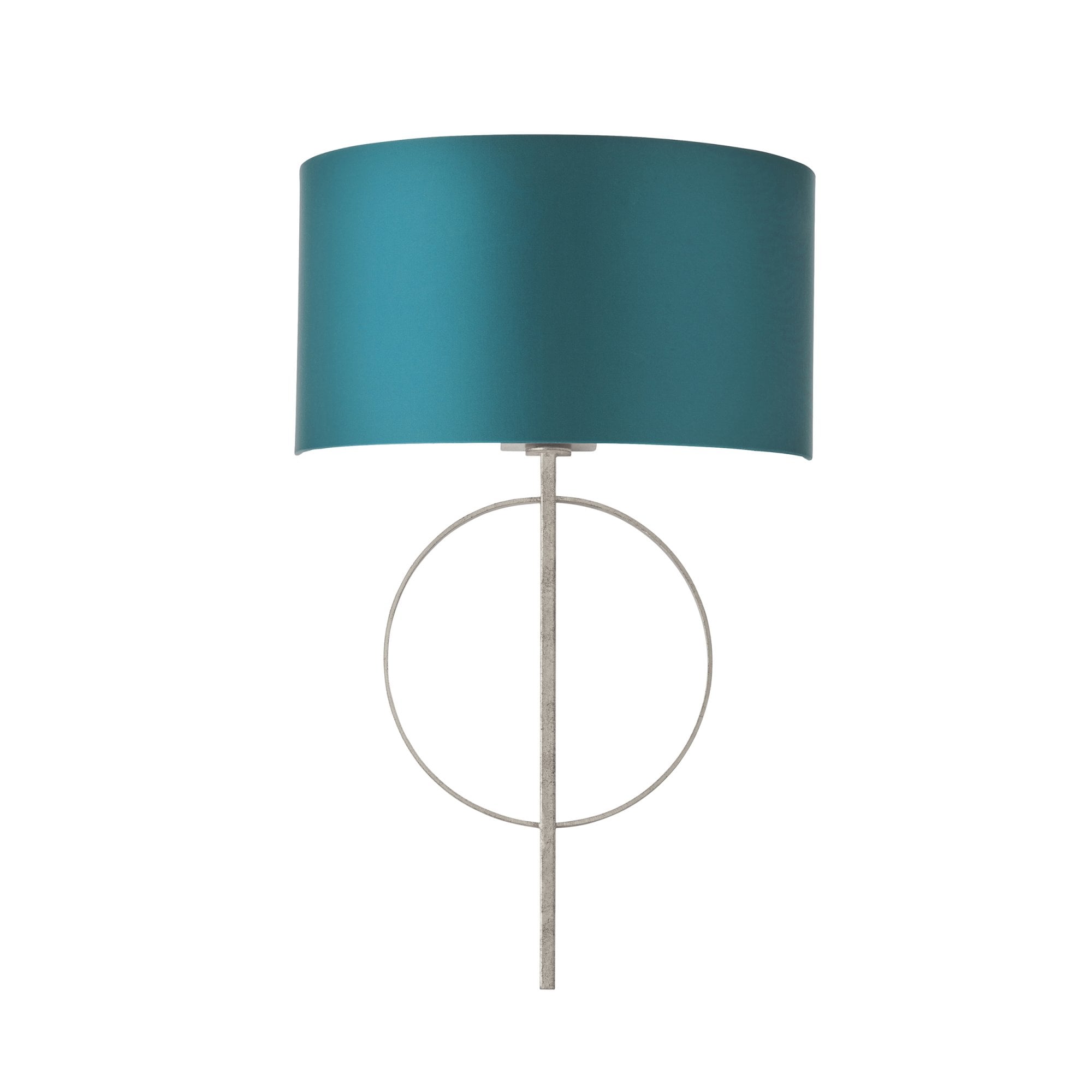 Utopia Interlink Wall Light - Antique Silver Leaf With Teal Shade