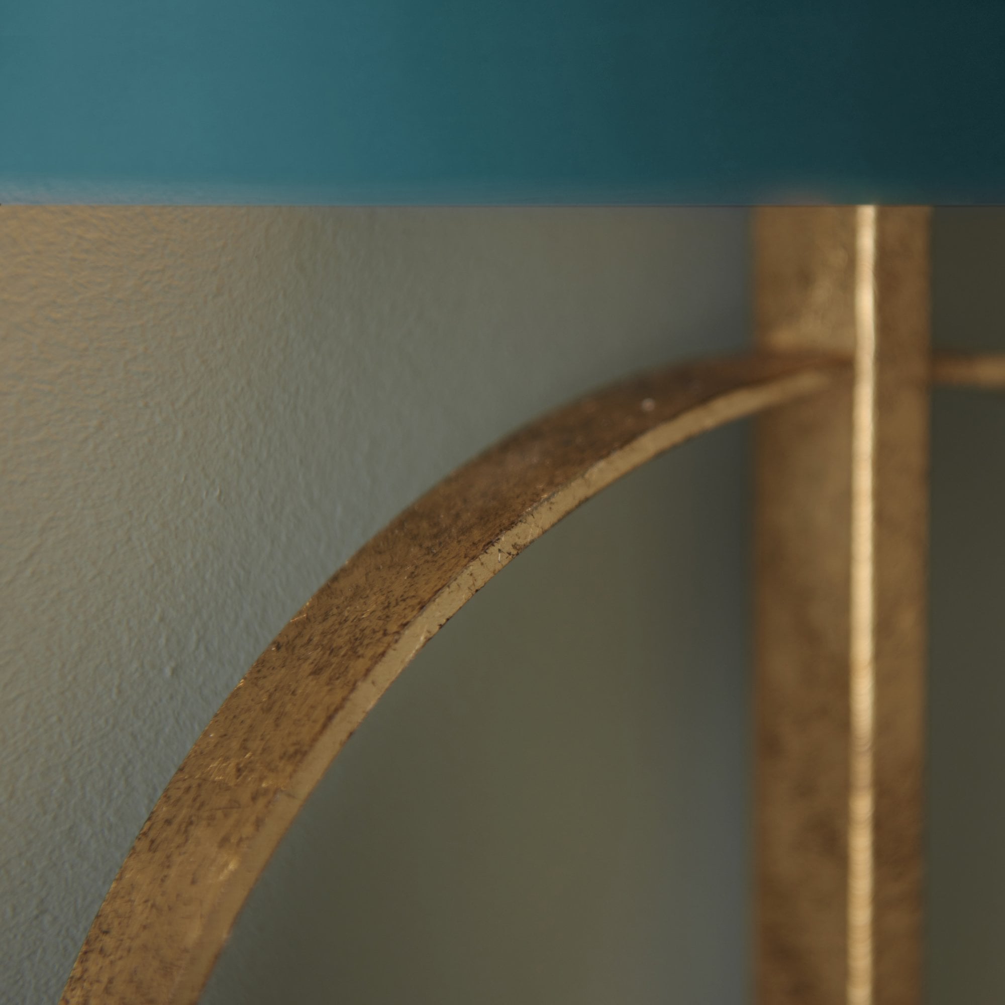 Utopia Interlink Wall Light - Antique Gold With Teal Shade