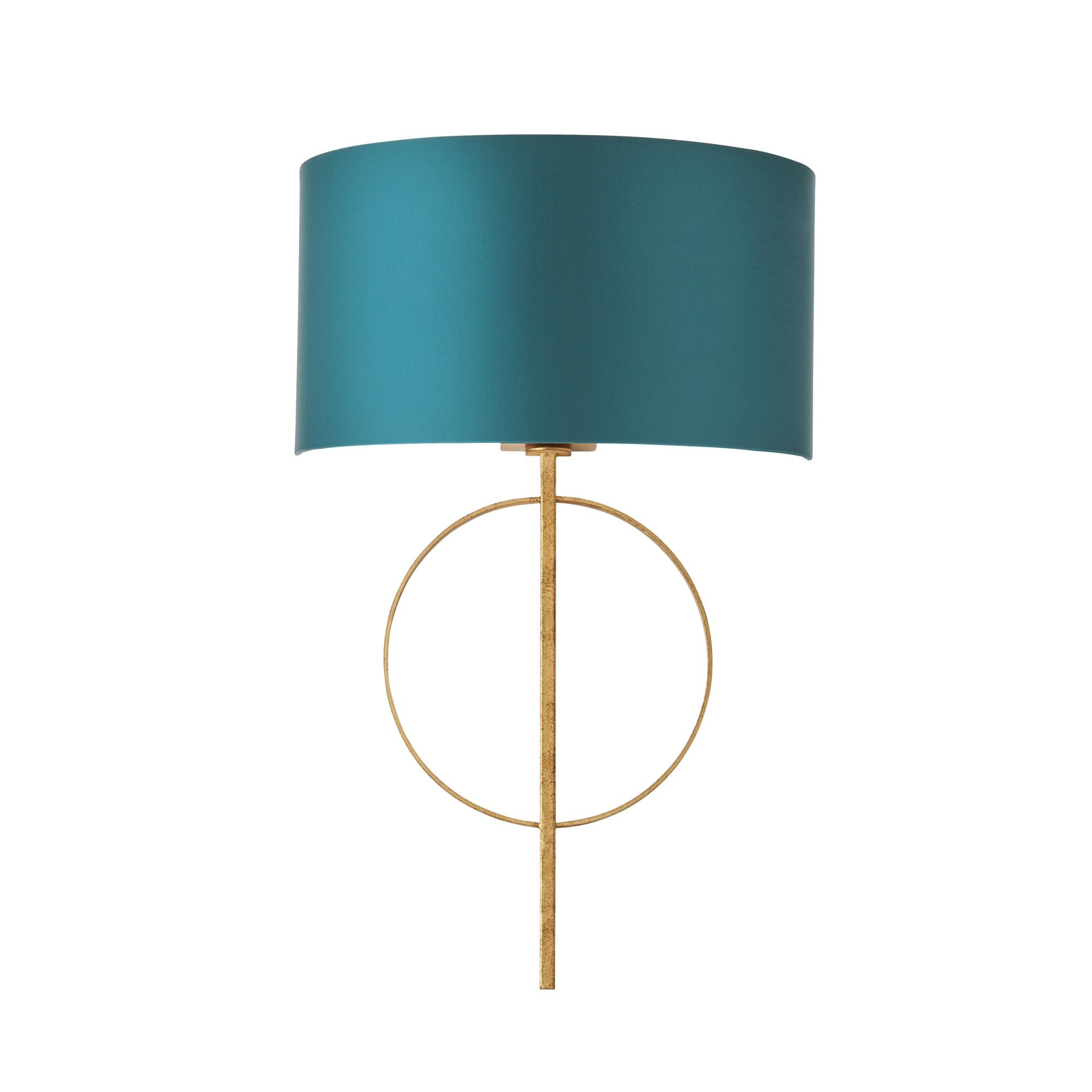 Utopia Interlink Wall Light - Antique Gold With Teal Shade