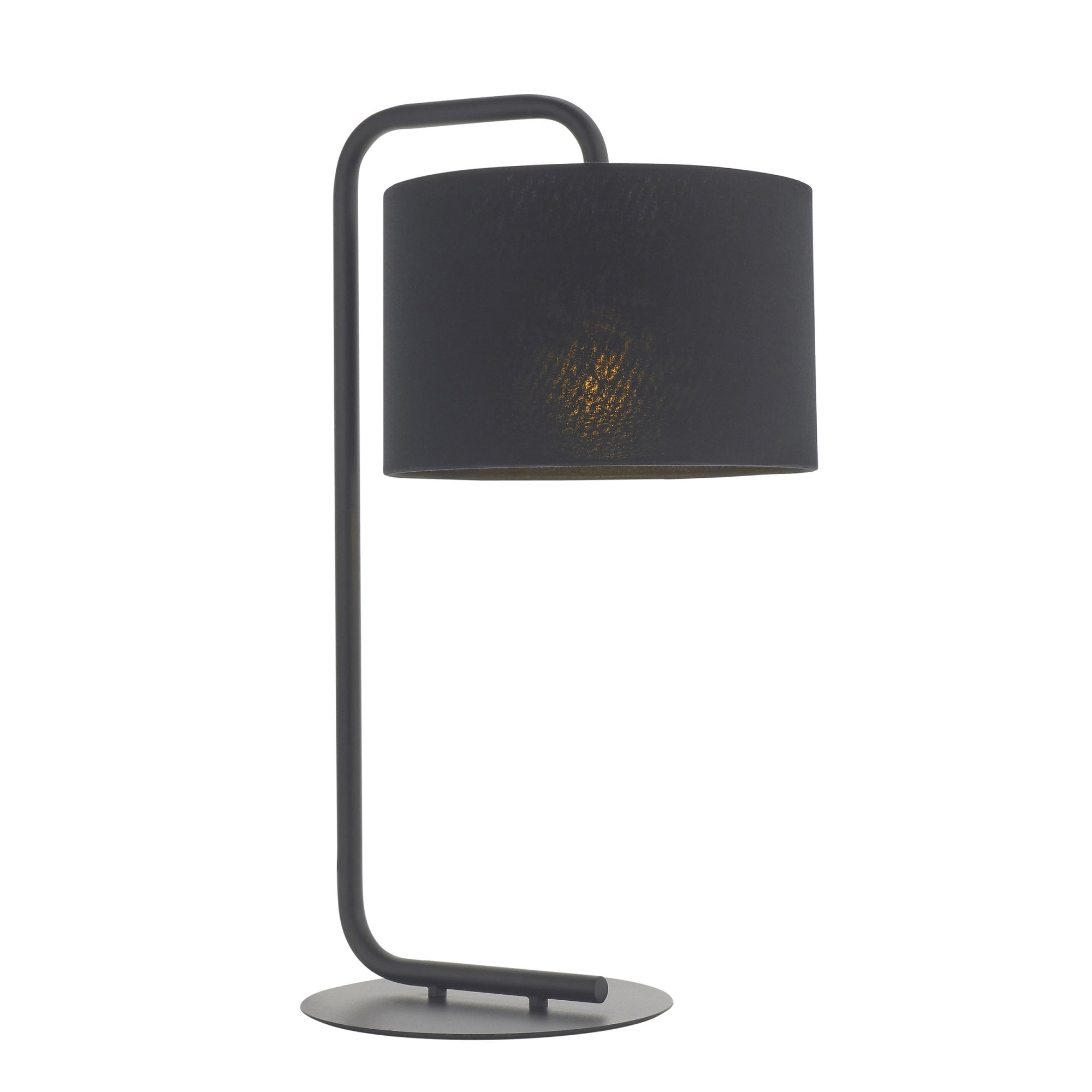 Endon The Modern Table Lamp - Satin Black With Black Shade