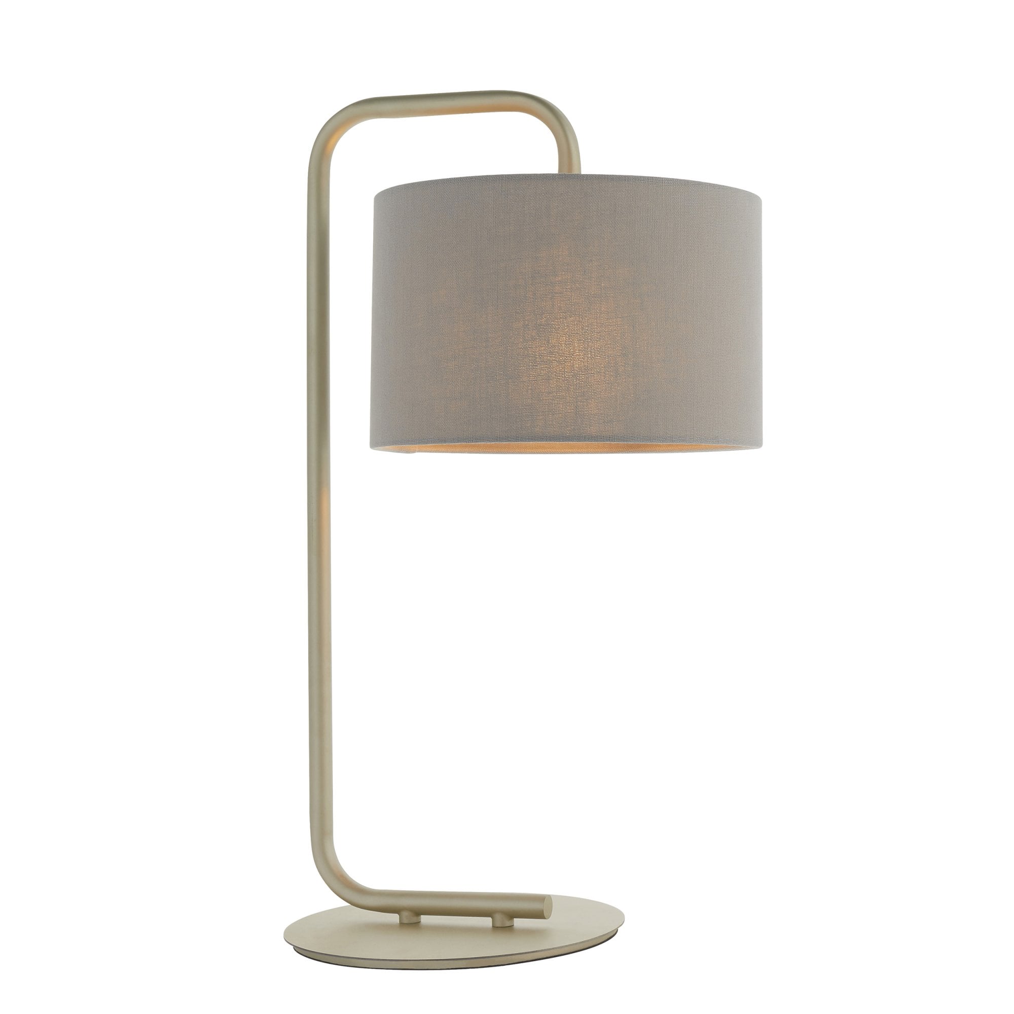 Endon Landis Table Lamp - Satin Champagne With Slate Grey Shade