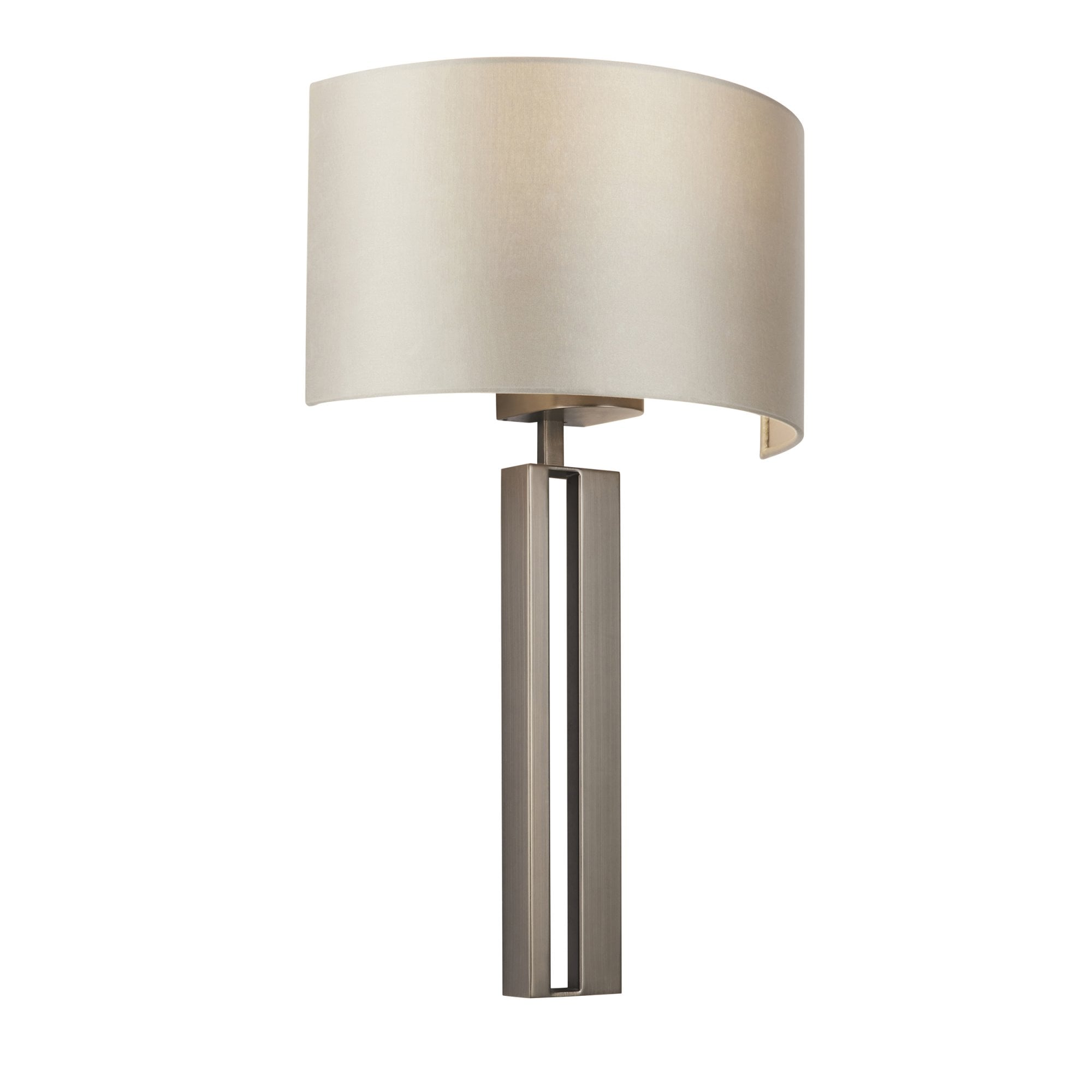 Utopia Groove Wall Light - Brushed Bronze With Mink Shade