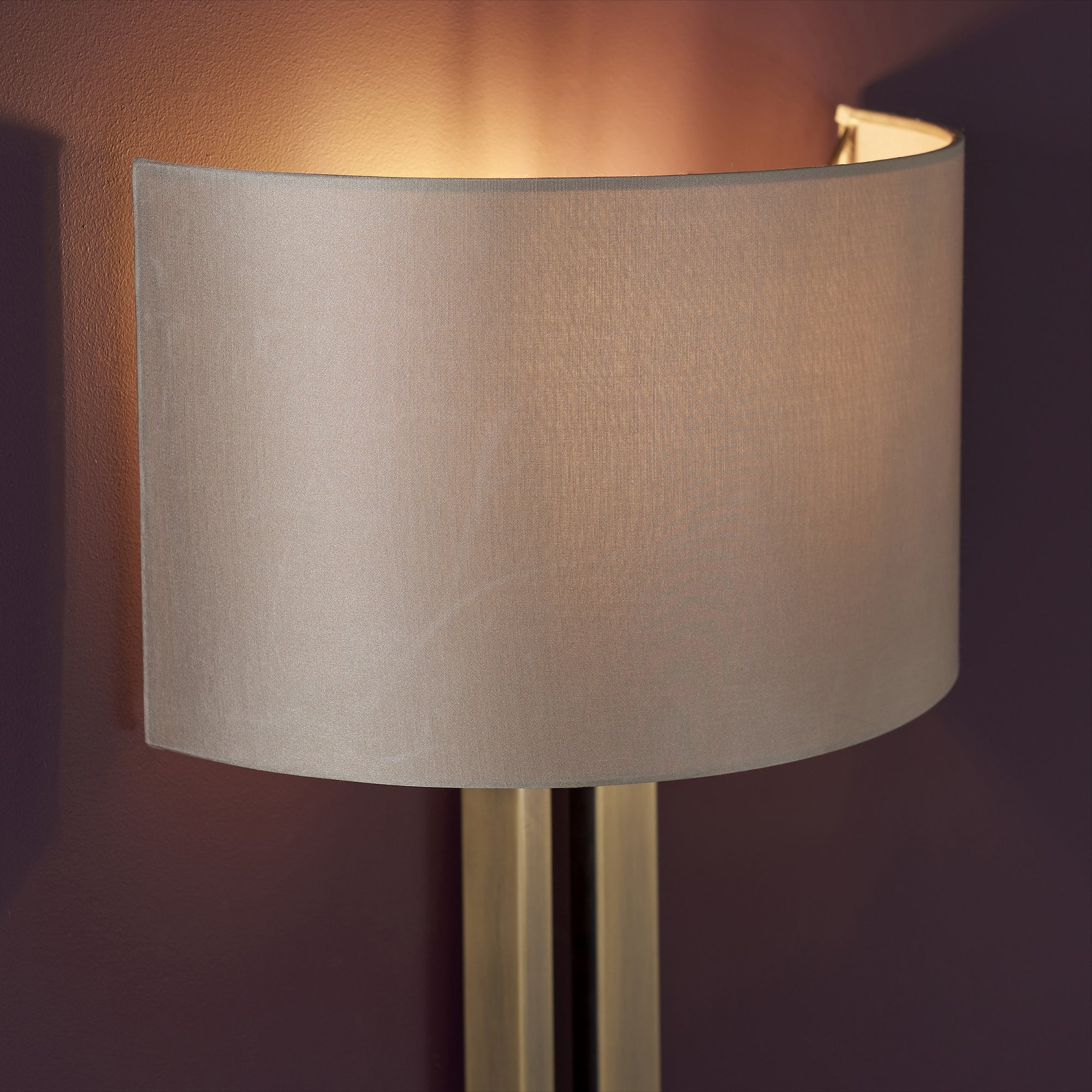 Utopia Groove Wall Light - Matt Brass With Mink Shade