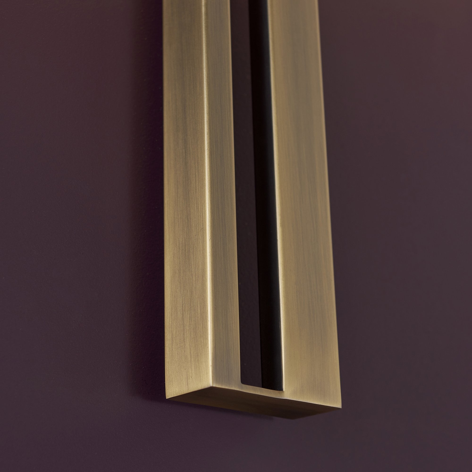 Utopia Groove Wall Light - Matt Brass With Mink Shade