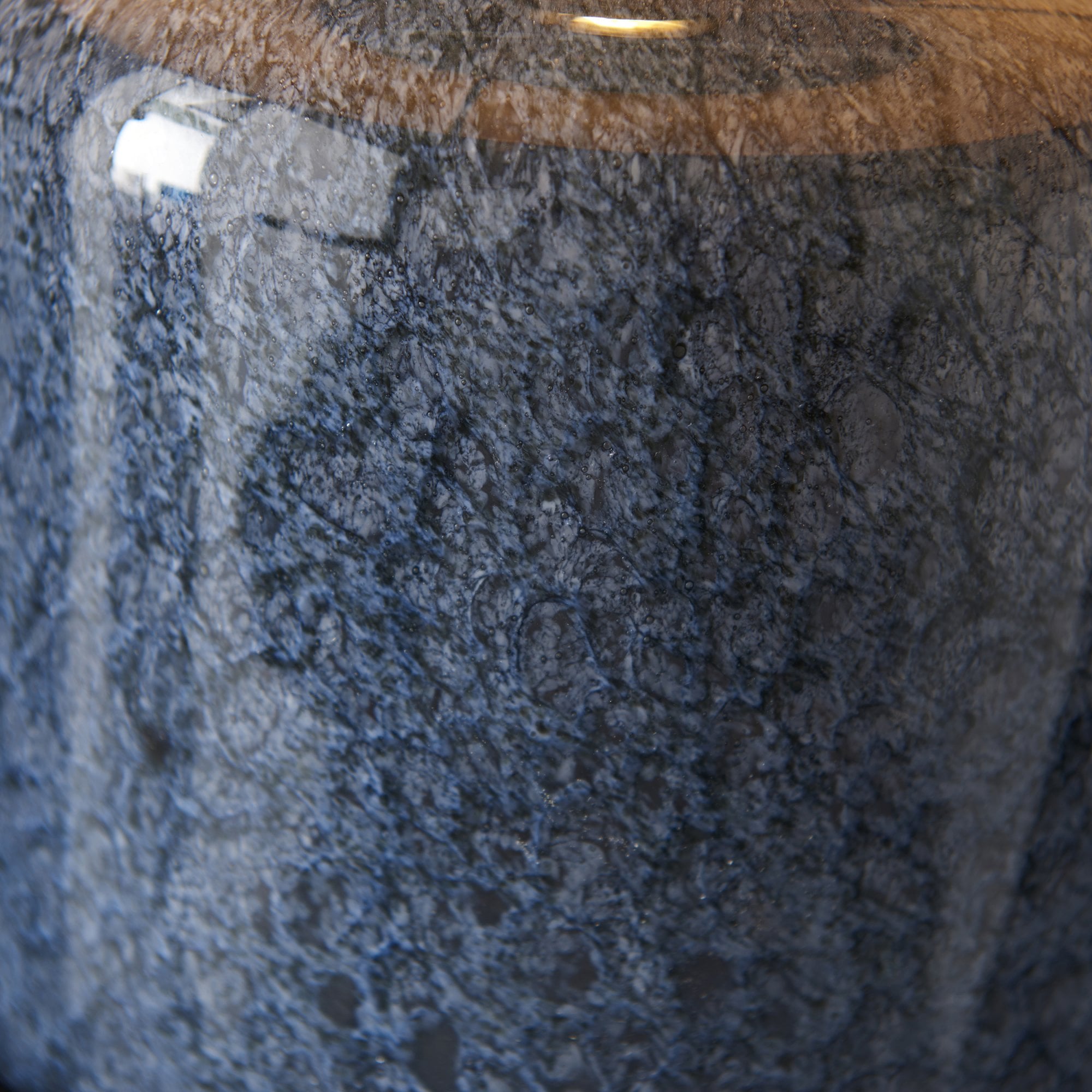 Utopia Speckle Table Lamp - Cobalt Glass And Gold Shade