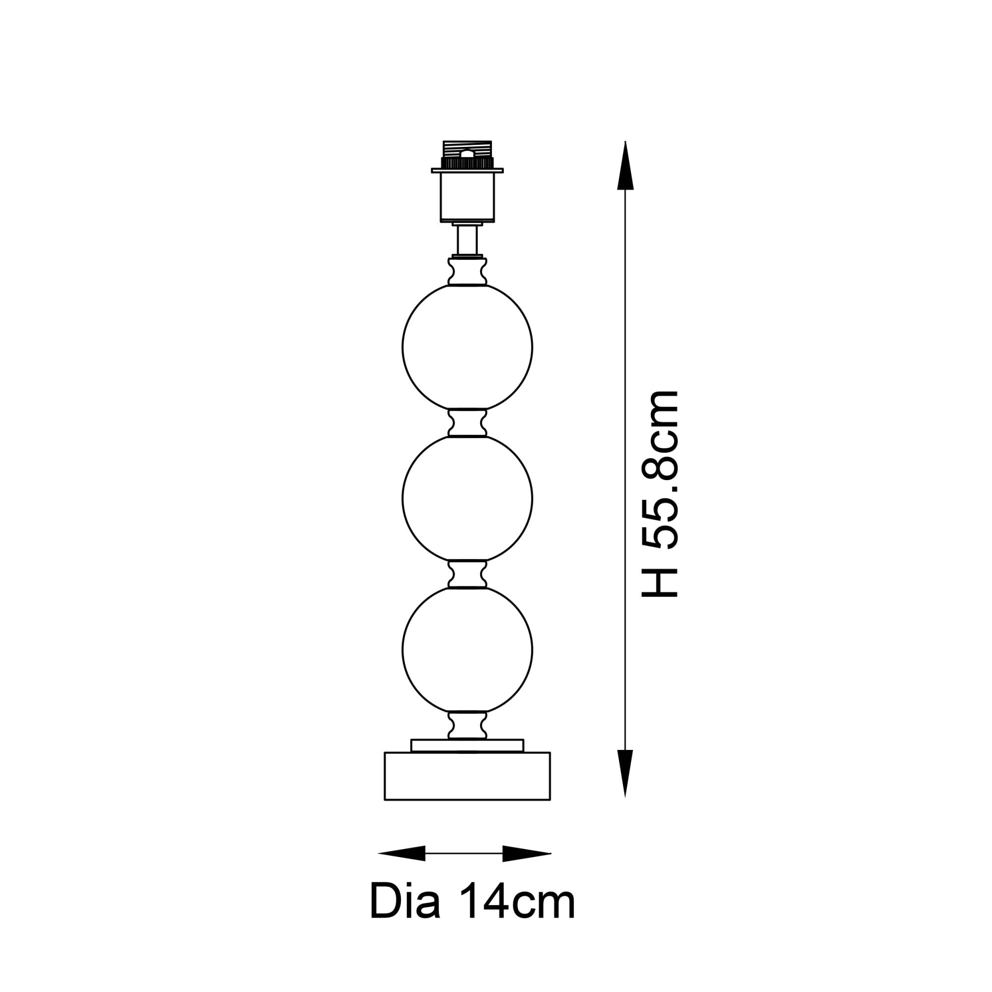 Endon Neptune Table Lamp - Clear Crystal - Base Only - 56cm Tall