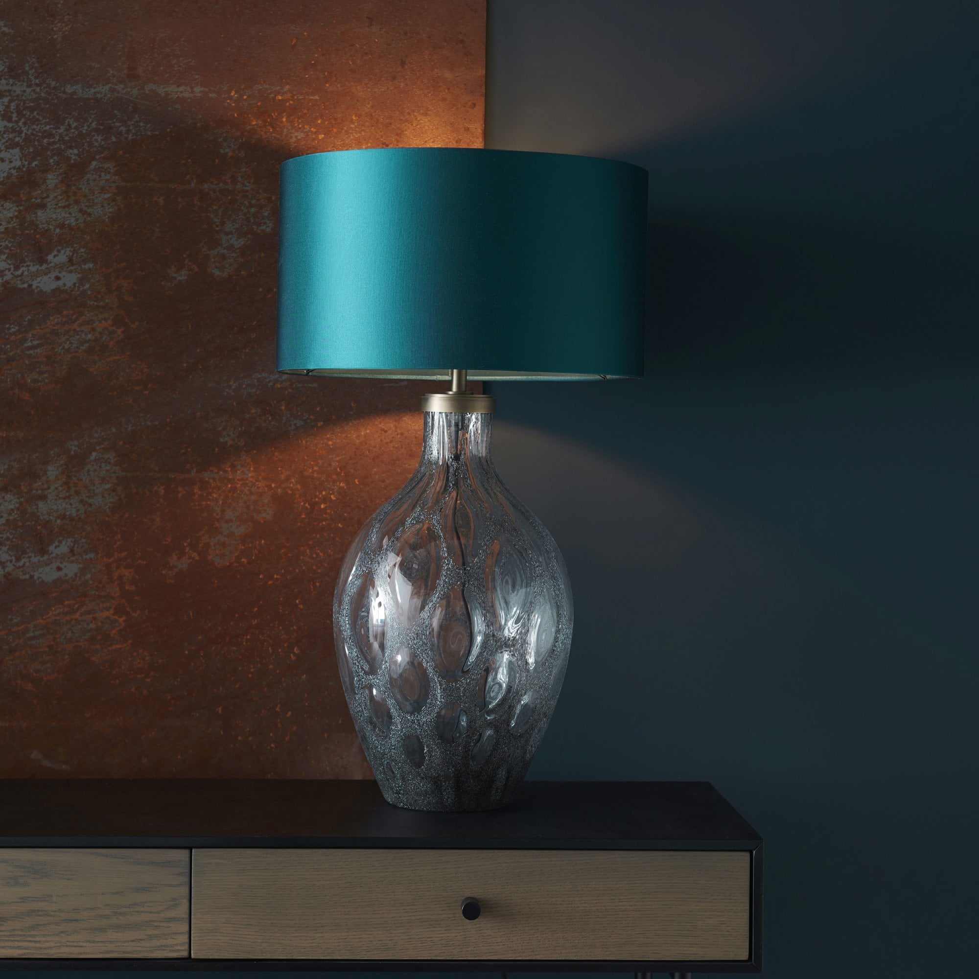 Endon Hurley Table Lamp - Charcoal Glass - Base Only - 51cm Tall