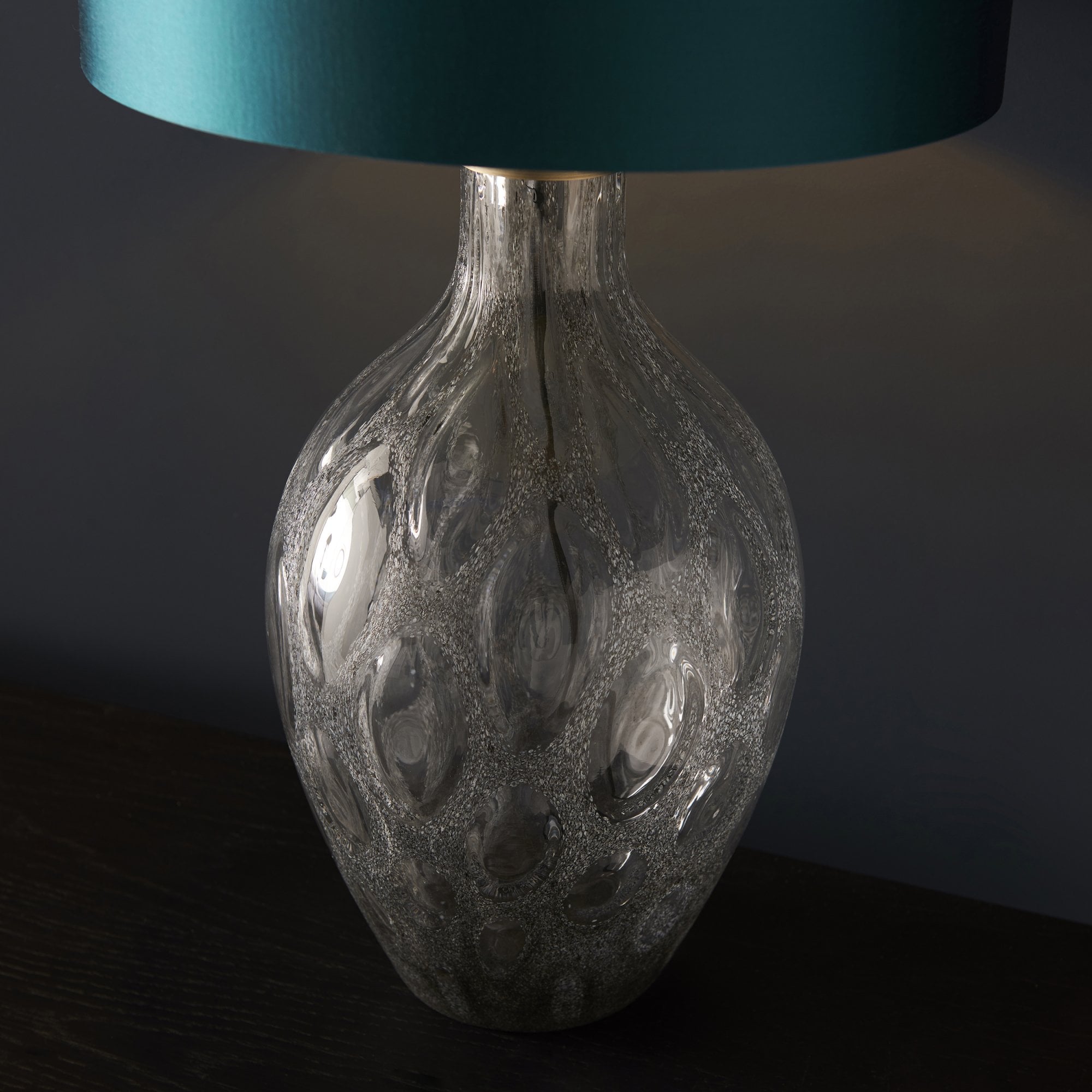 Endon Hurley Table Lamp - Charcoal Glass - Base Only - 51cm Tall