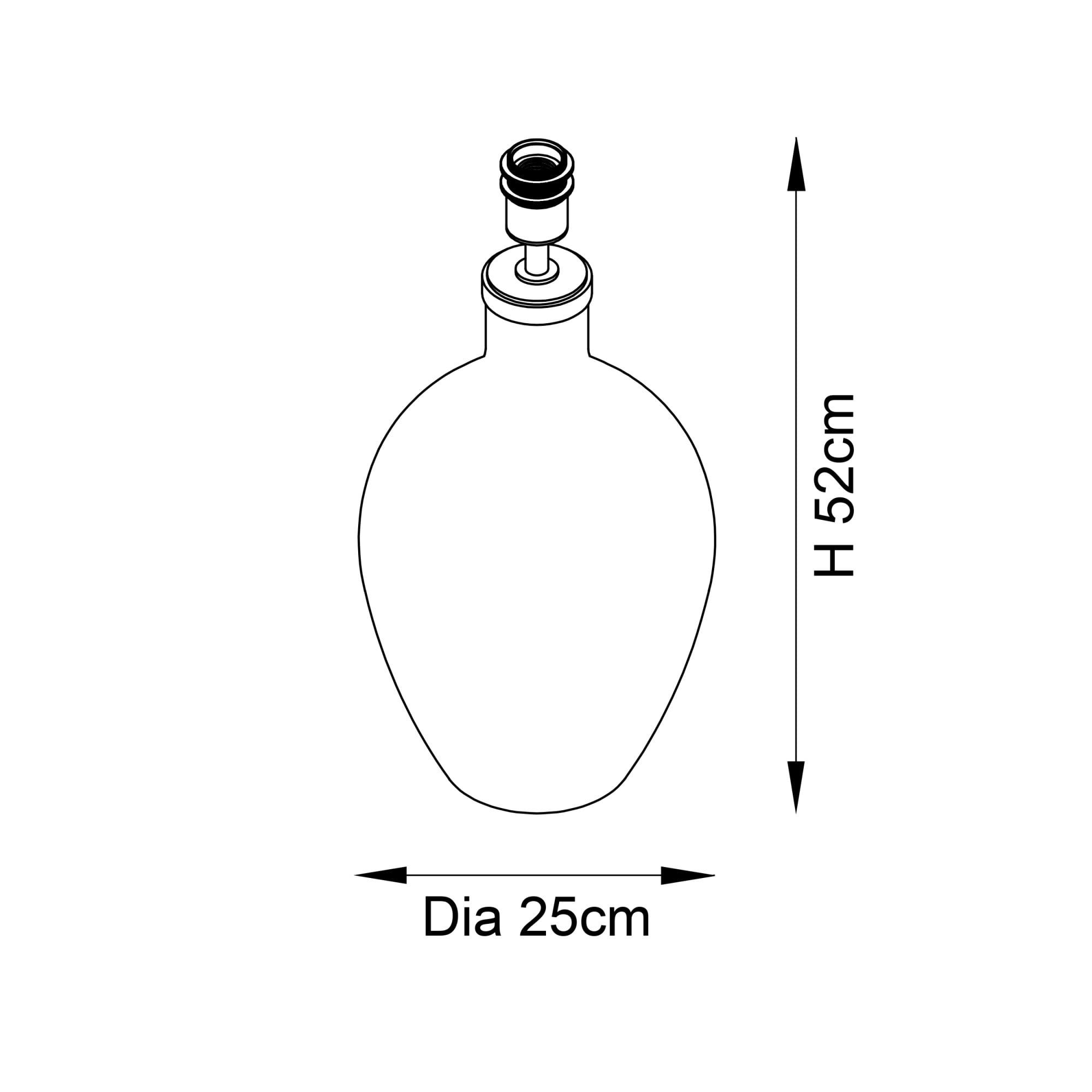 Endon Hurley Table Lamp - Charcoal Glass - Base Only - 51cm Tall