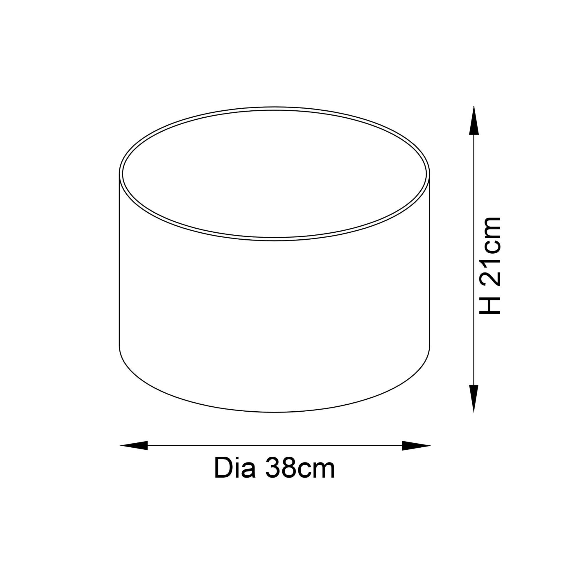 Utopia Peacock Cylinder - Shade Only Teal - 38cm Diameter - Shade Only