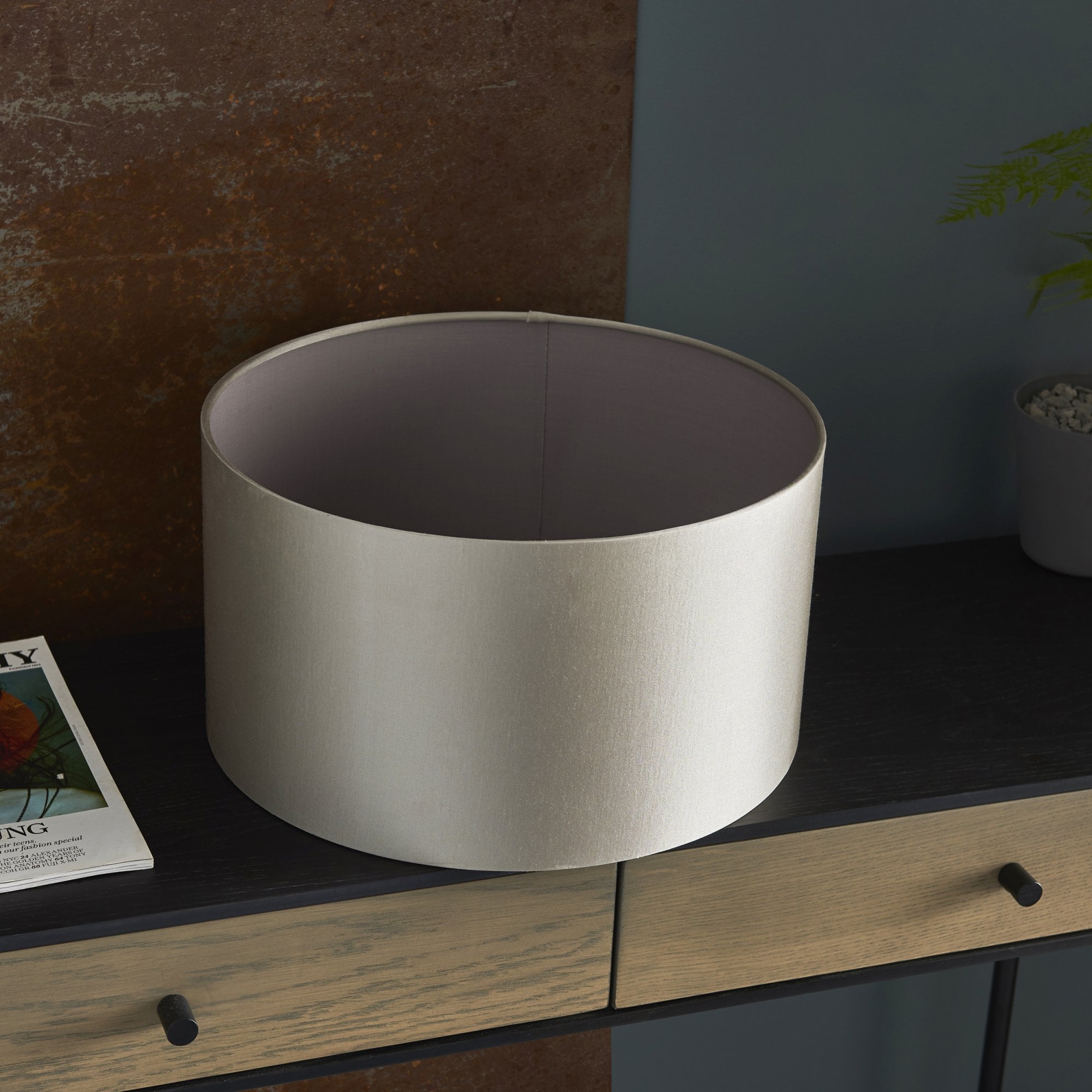 Utopia Peacock Cylinder - Shade Only Mink - 38cm Diameter - Shade Only