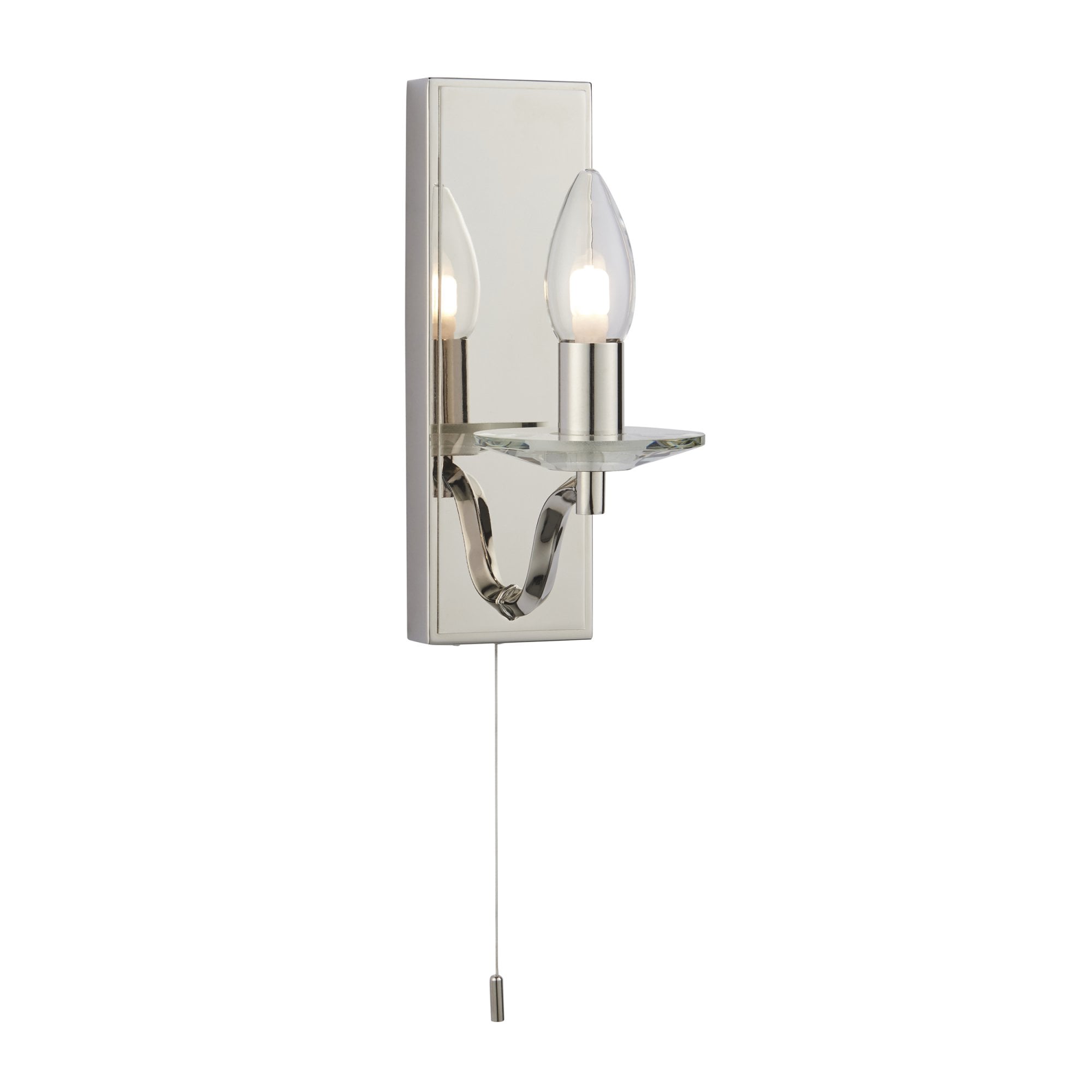 Endon Garland IP44 Bathroom Light - Polished Nickel With Clear Crystal Saucer