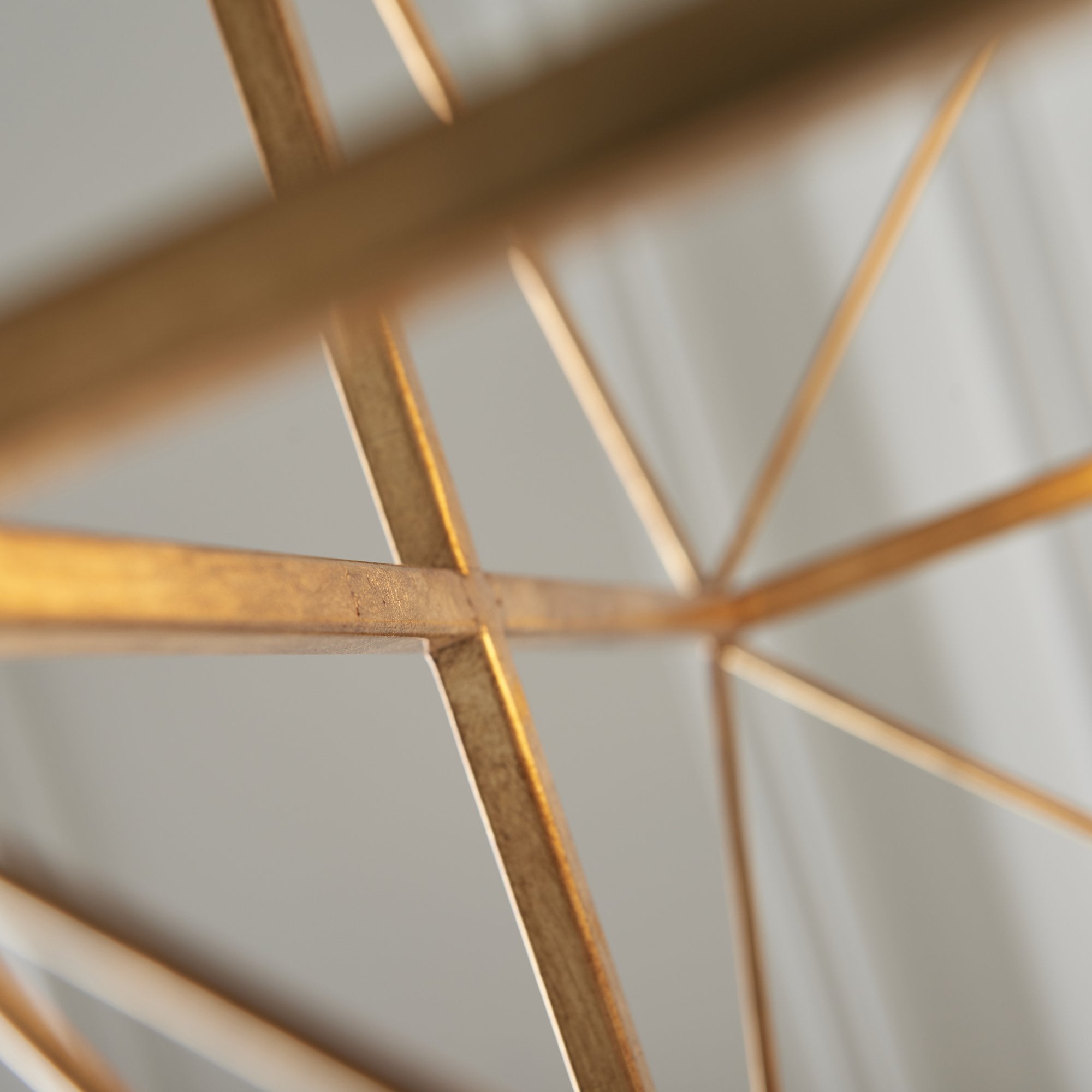 Utopia Frame 4 Light Pendant - Antique Gold With Silver Leaf - 57cm Diameter