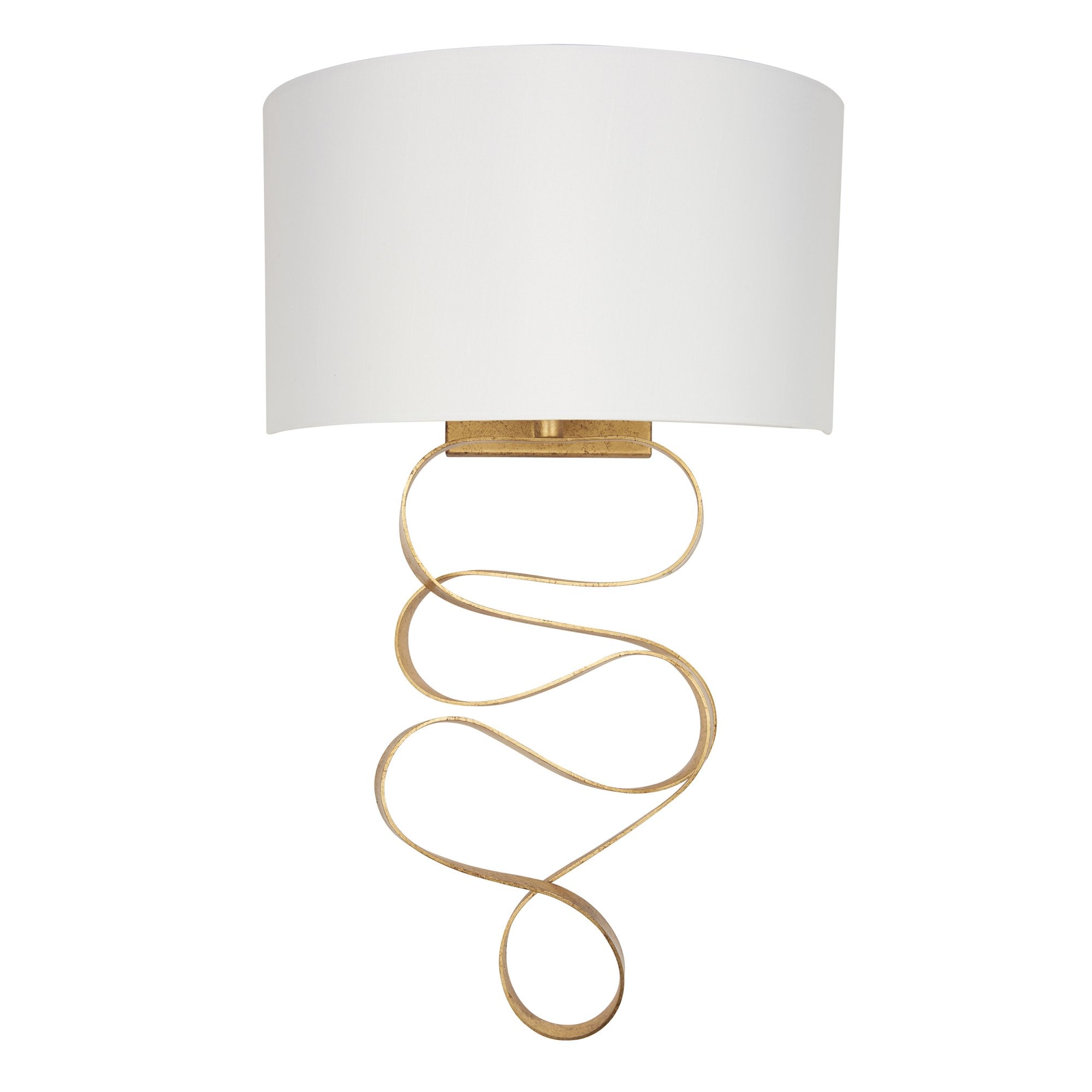 Utopia Swirl Wall Light - Gold And Ivory Shade
