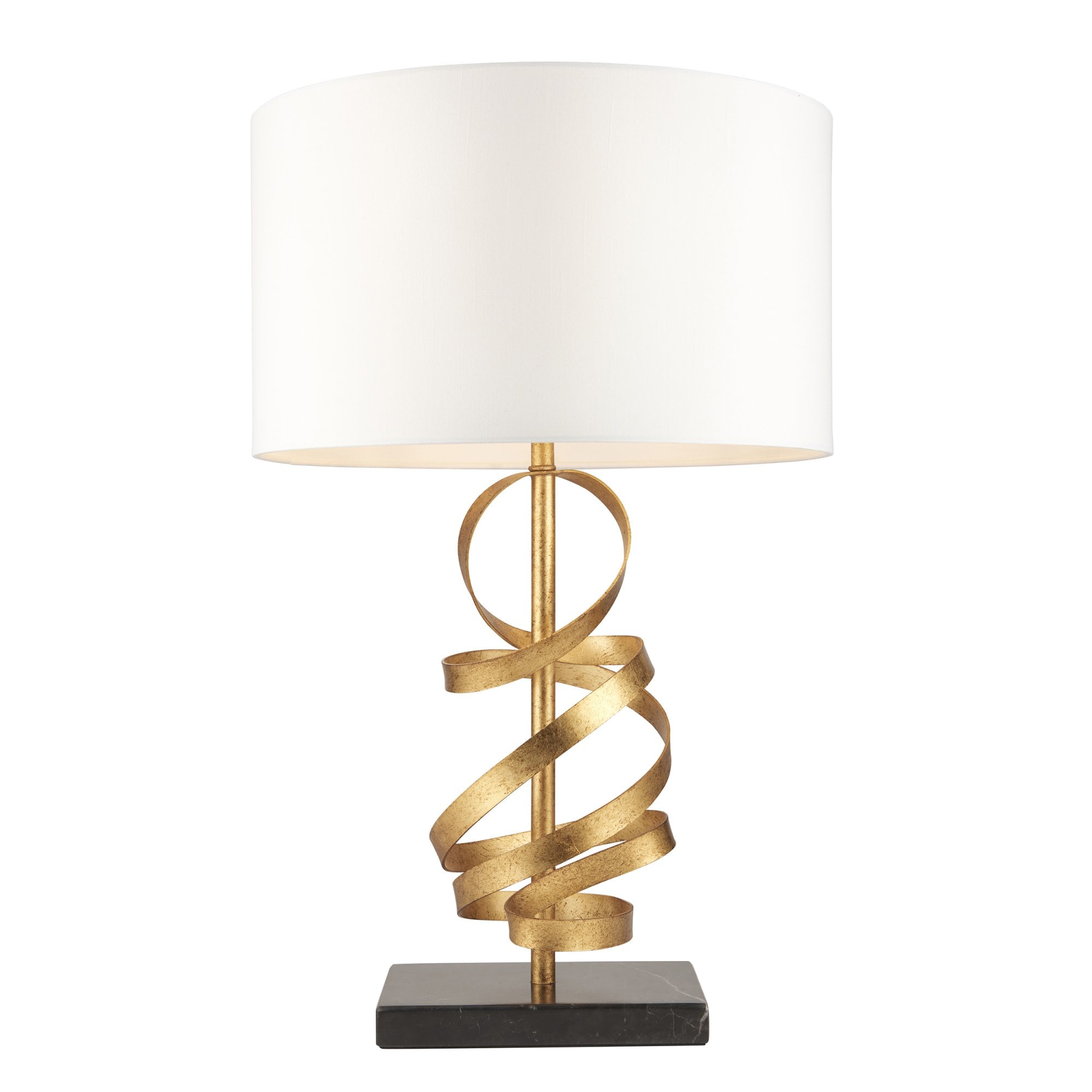 Utopia Swirl Table Lamp - Gold And Ivory Shade