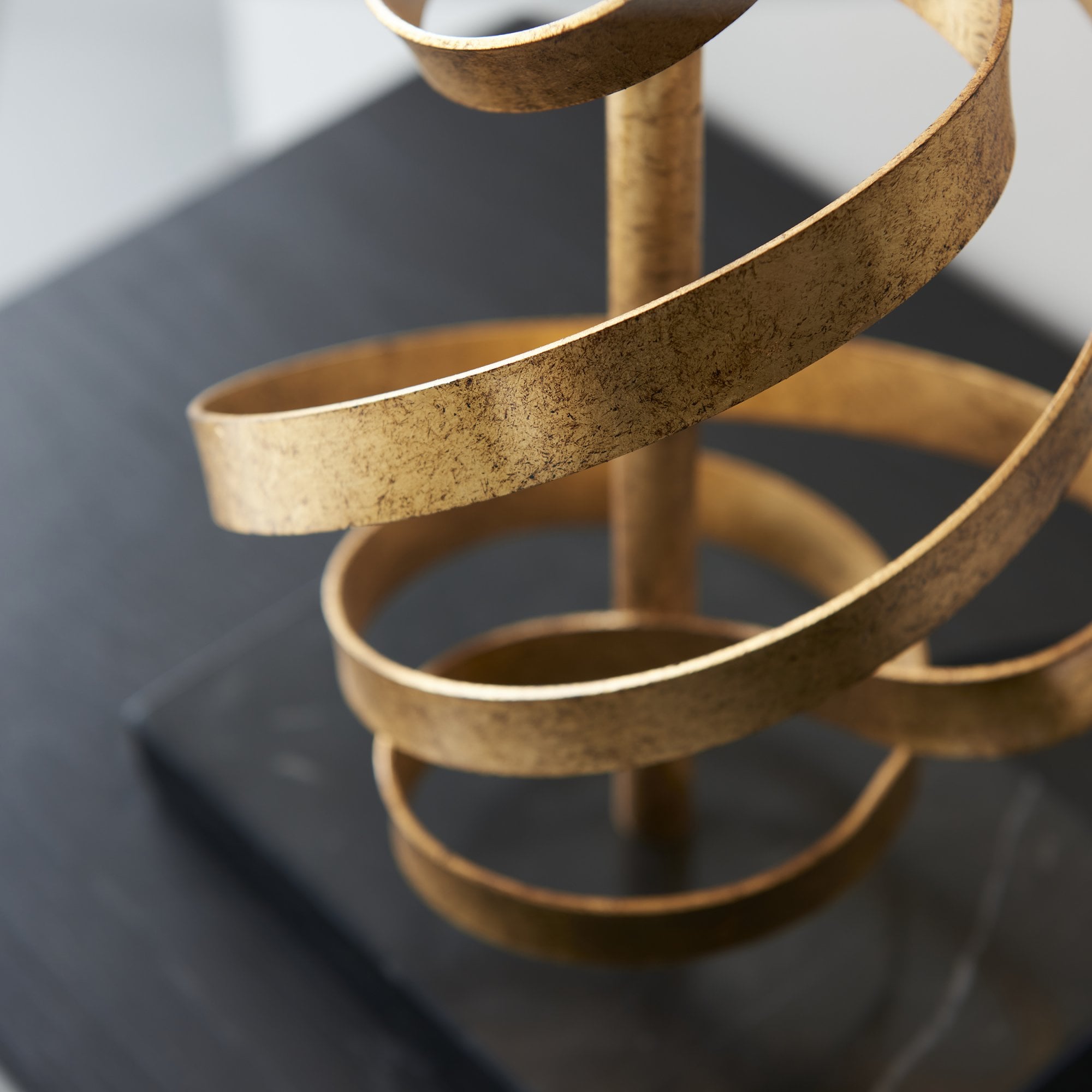 Utopia Swirl Table Lamp - Gold And Ivory Shade