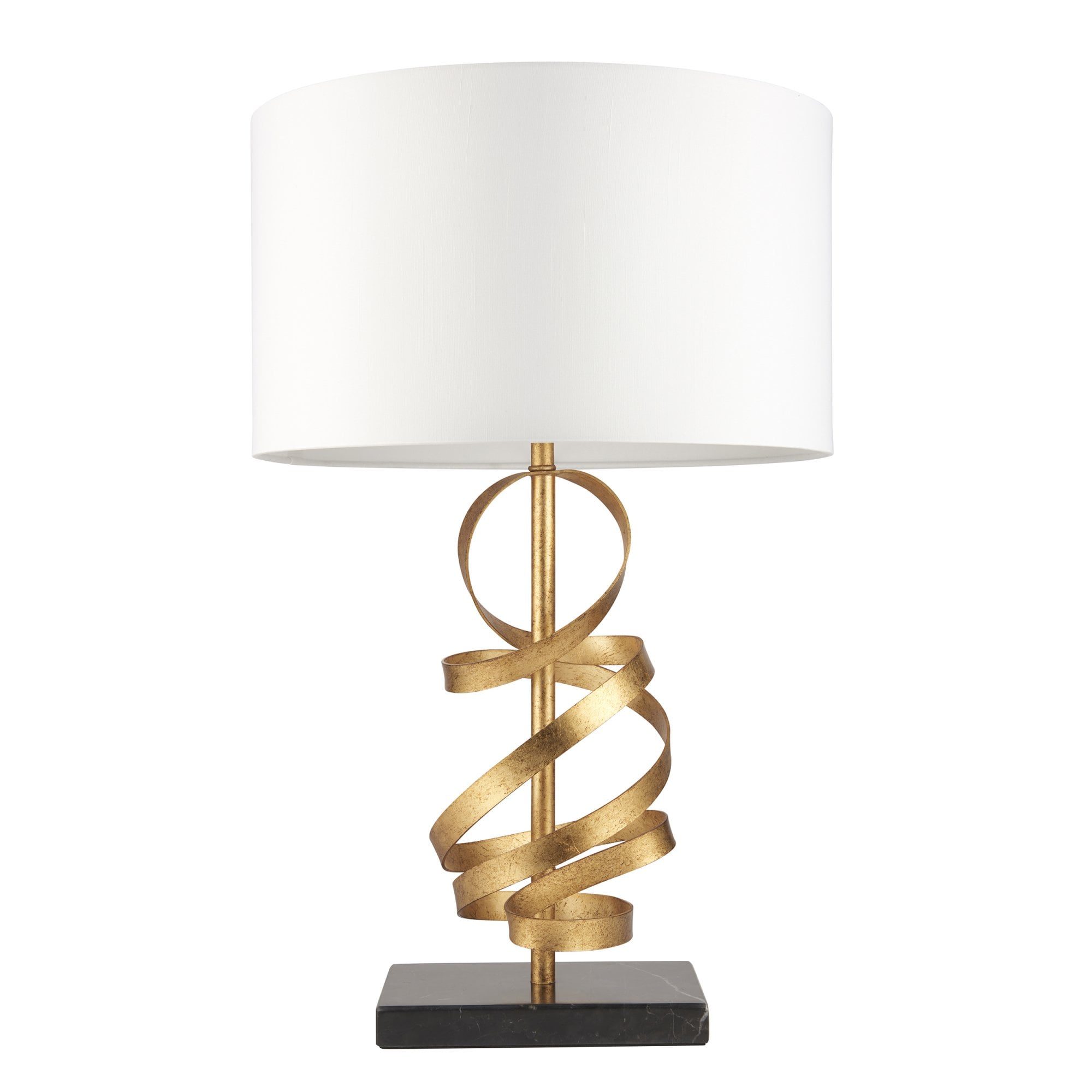 Utopia Swirl Table Lamp - Gold And Ivory Shade