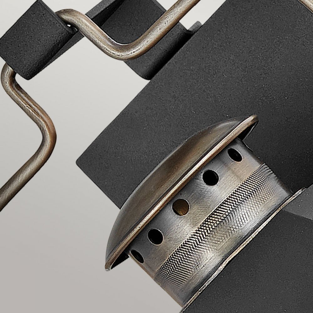 Hinkley Fitzgerald 2 Light Medium Wall Lantern - Textured Black & Burnished Bronze