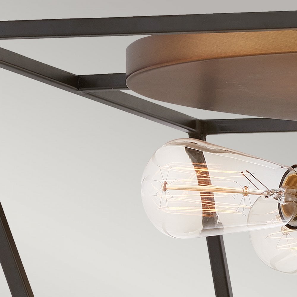 Hinkley Fulton 4 Light Flush Fitting - Bronze & Heirloom Brass