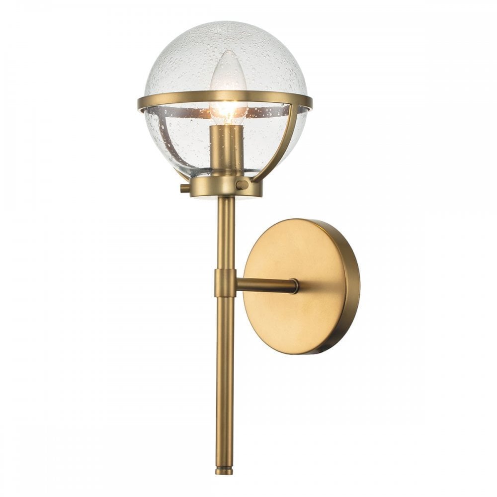 Hinkley Hollis Single Wall Light - Clear - Heritage Brass