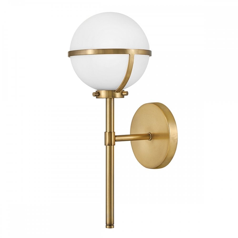 Hinkley Hollis Single Wall Light - Opal - Heritage Brass