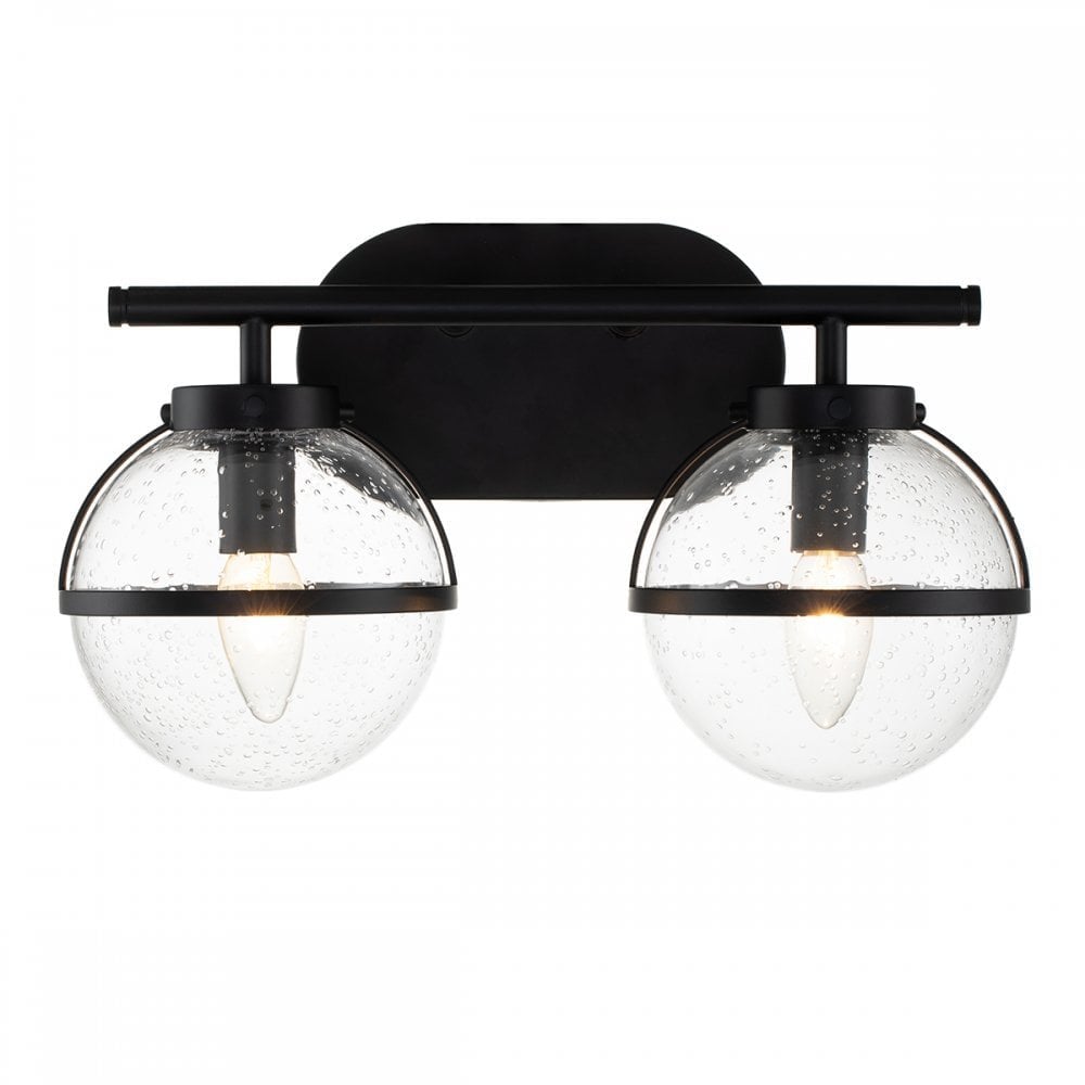 Hinkley Hollis 2 Light Wall Light - Clear - Black