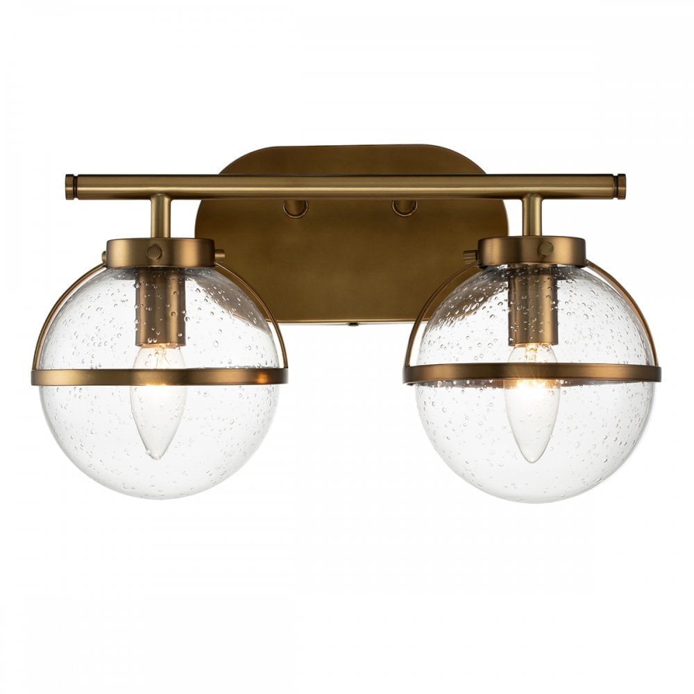 Hinkley Hollis 2 Light Wall Light - Clear - Heritage Brass