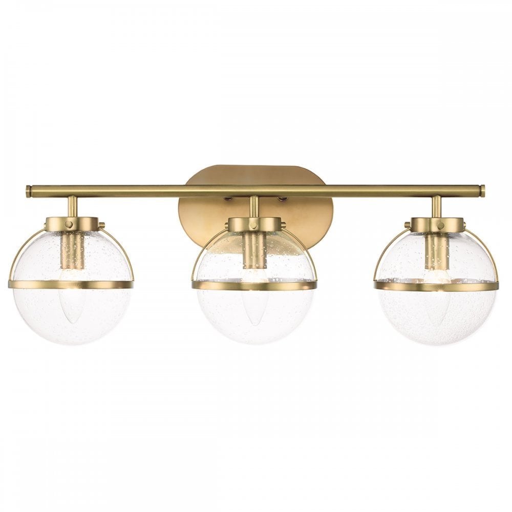 Hinkley Hollis 3 Light Wall Light - Clear - Heritage Brass